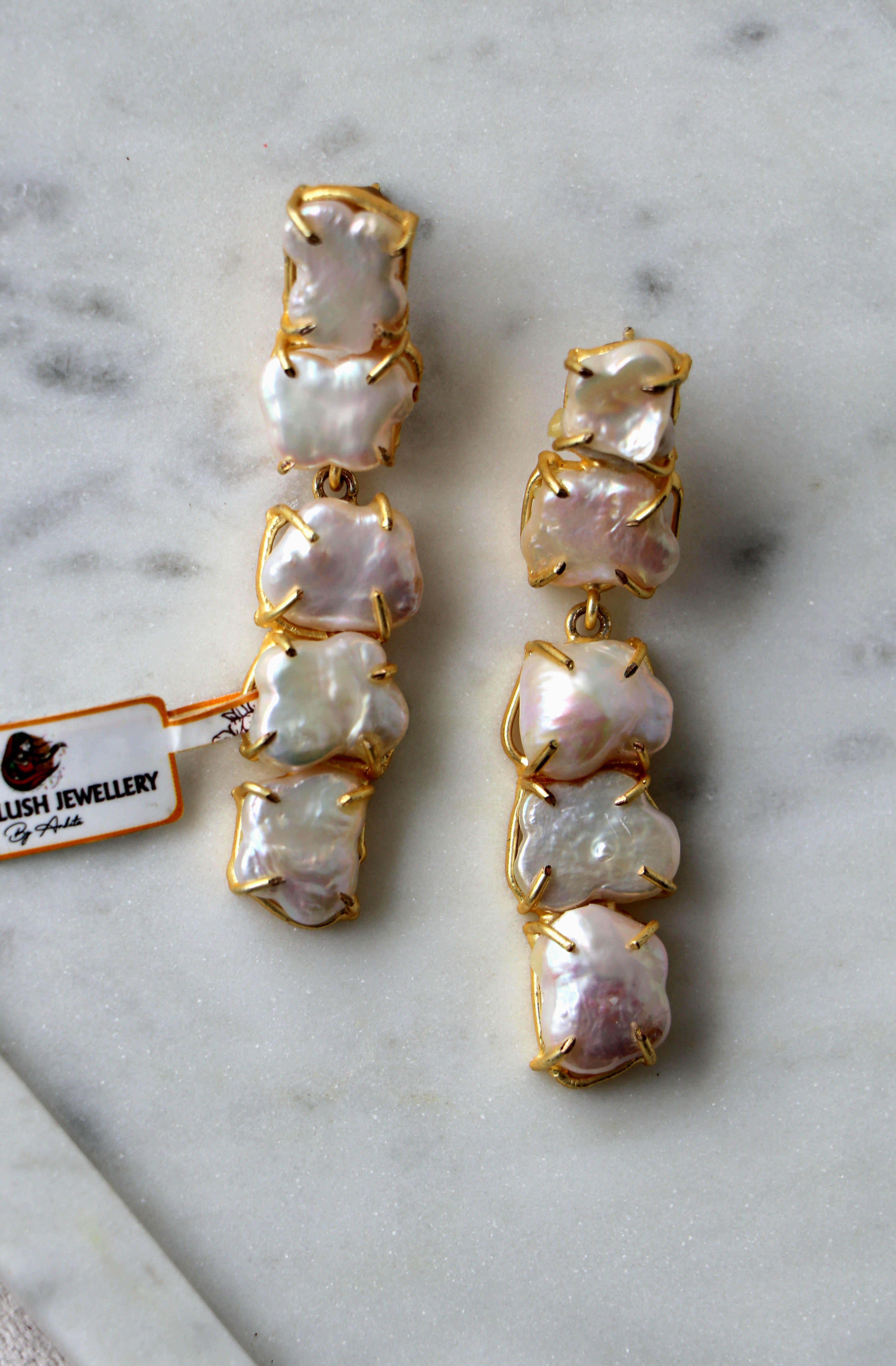 Baroque Pearl Cascade Earrings