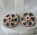 Black Bloom Rose Gold Earrings