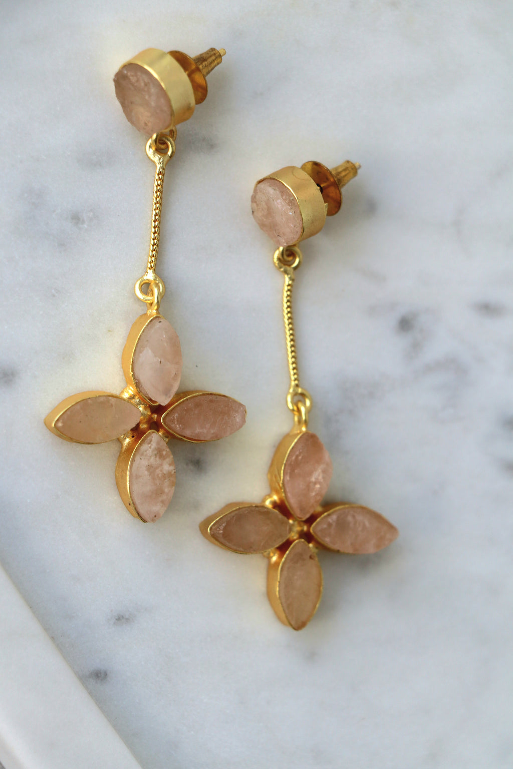 Blush Bloom Statement Earrings
