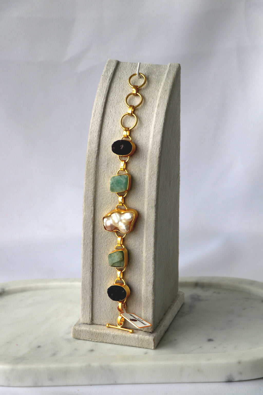 Gemstone Pearl Cascade Necklace