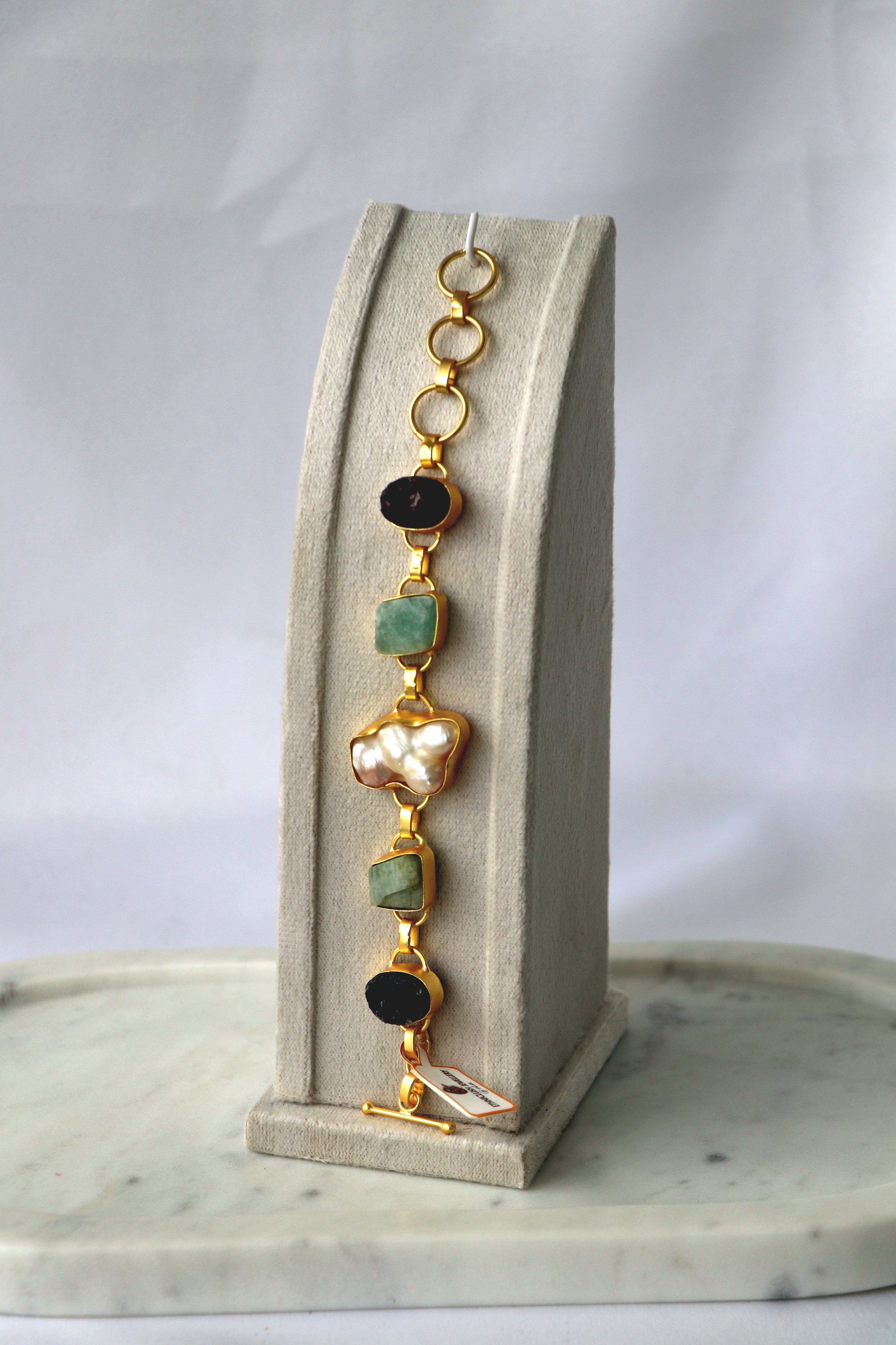 Gemstone Pearl Cascade Necklace
