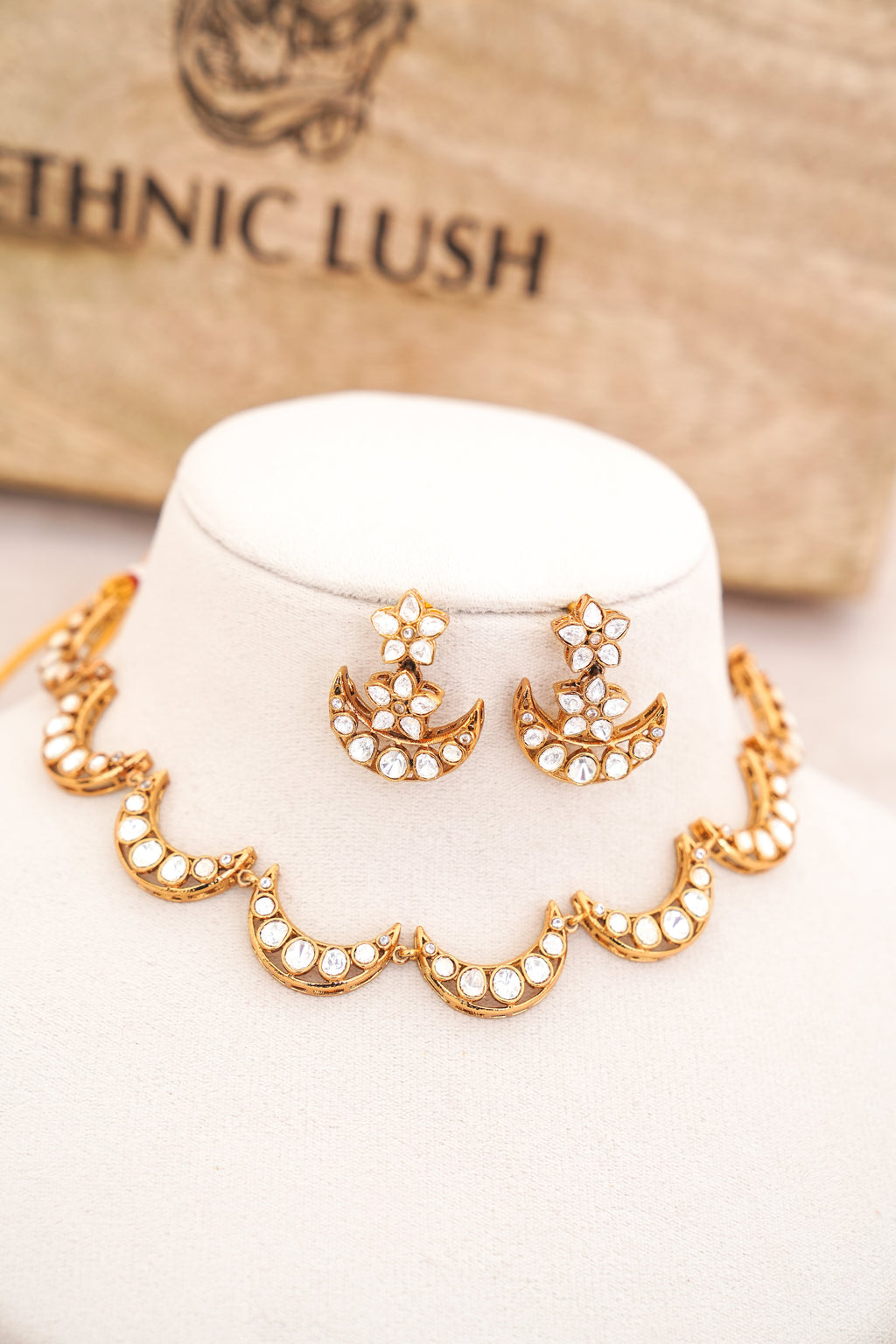 Celestial Crescent Moon Necklace Set
