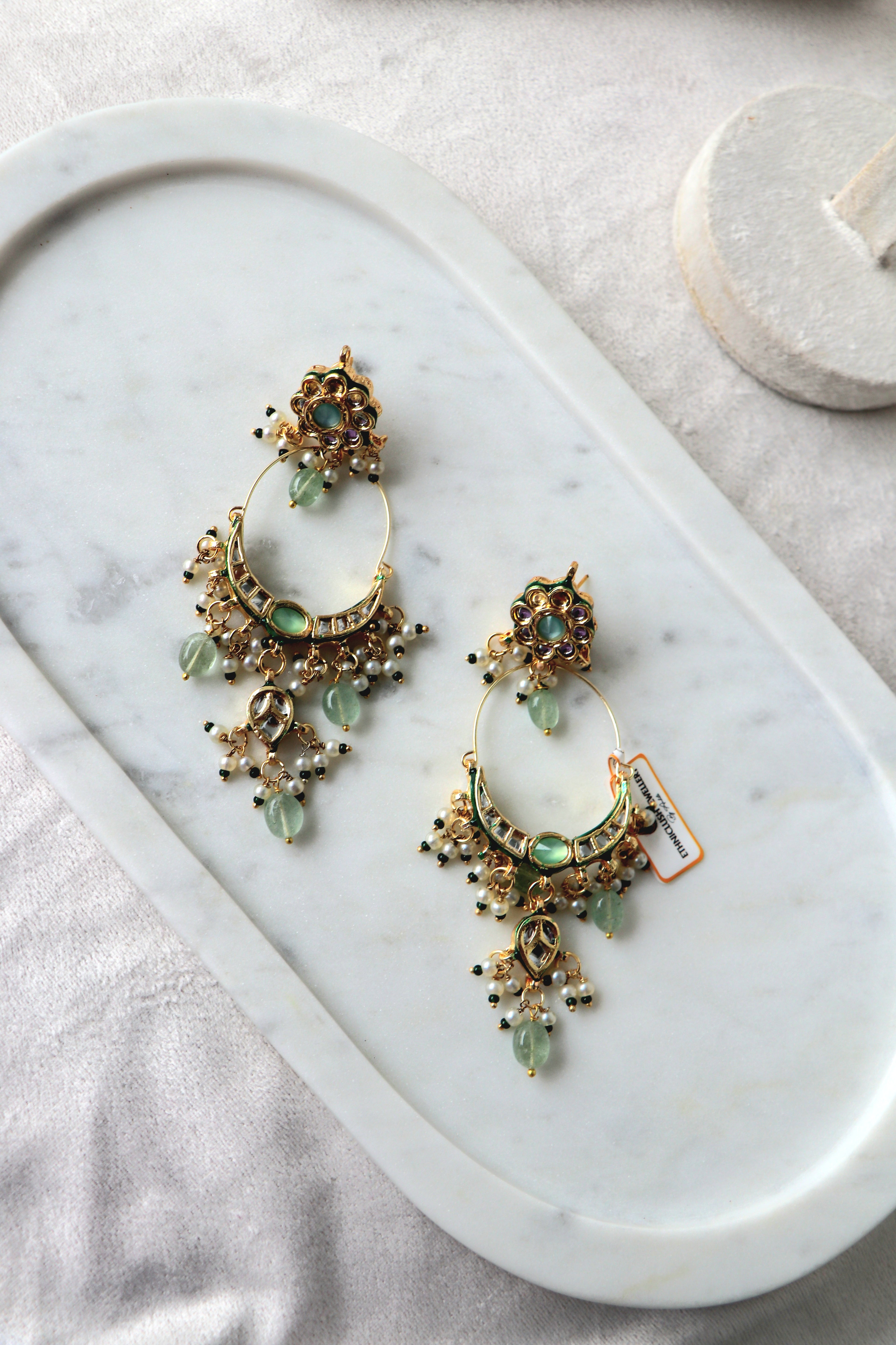 Celestial Emerald Chandelier Earrings