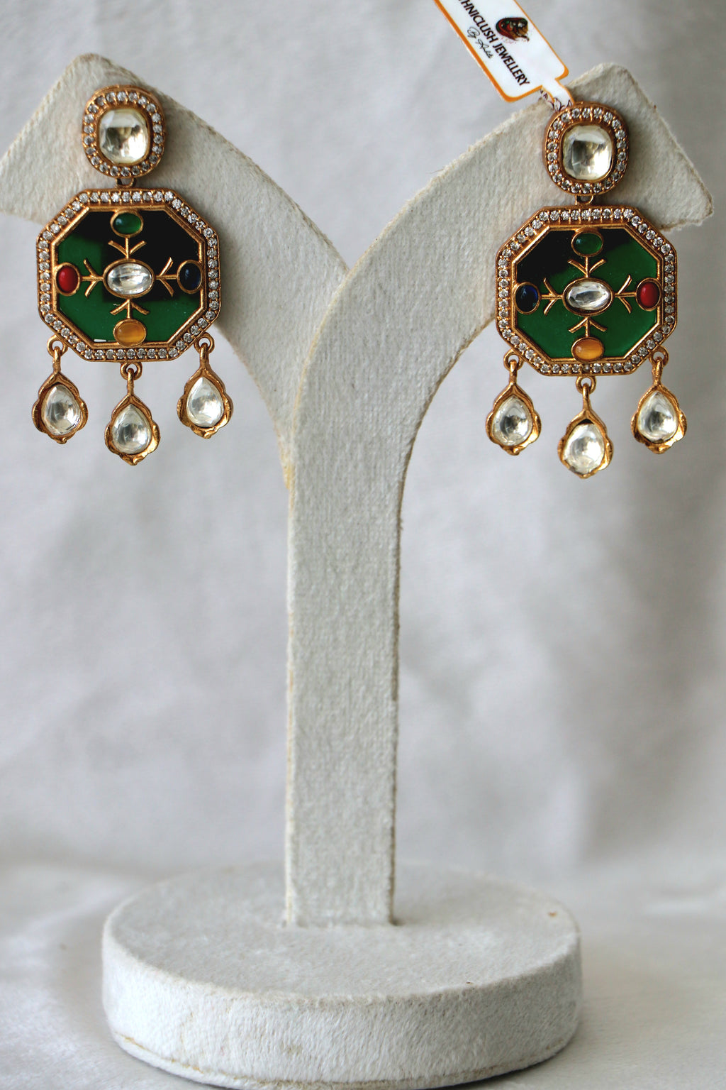 Celestial Green Statement Earrings