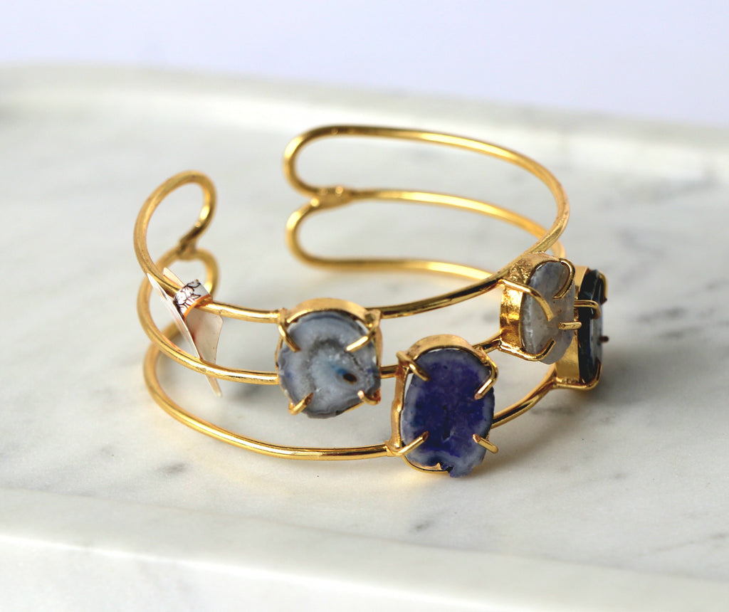 Celestial Geode Cuff Bracelet