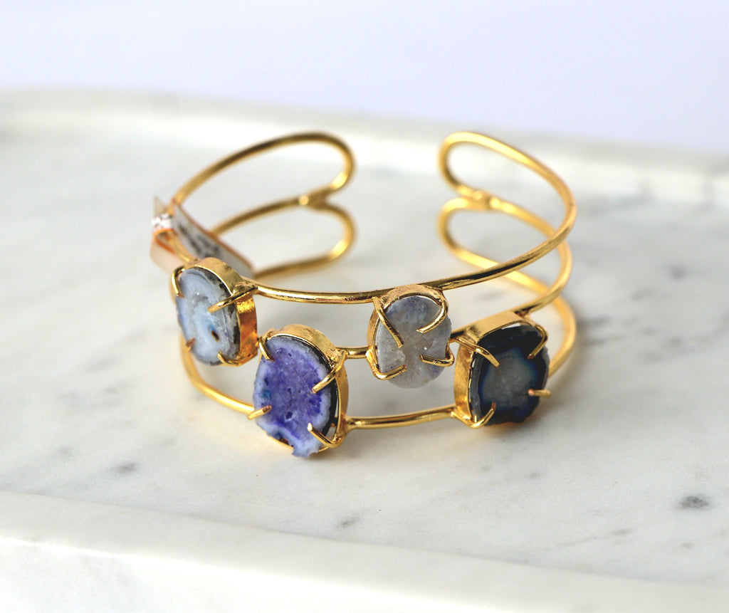 Celestial Geode Cuff Bracelet