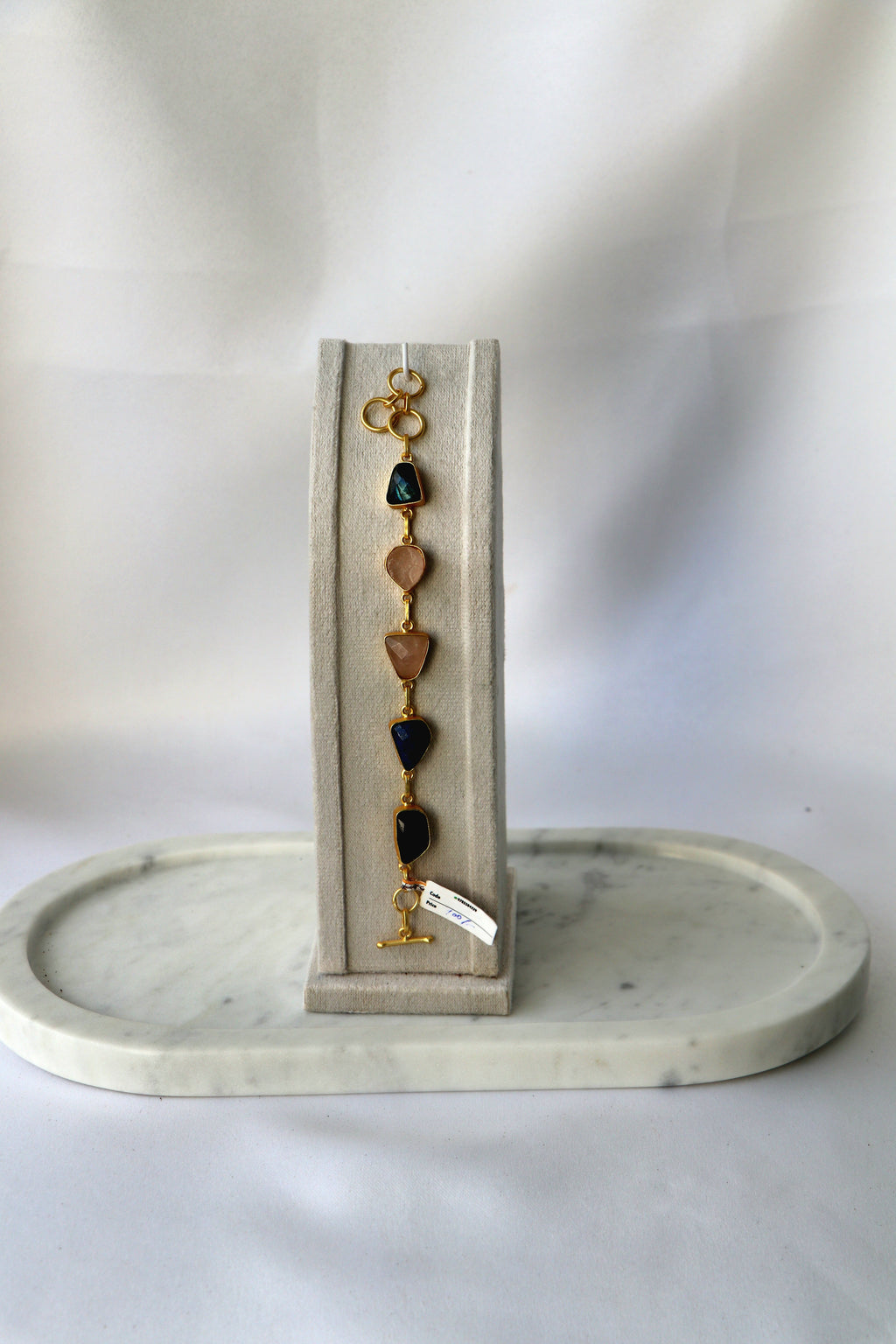 Multicolour Semi-Precious Stone Bracelet | Gold-Plated Natural Gemstone Bracelet | Handcrafted Statement Bracelet