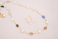 Natural Multi Gemstone & Freshwater Pearl Chain Set