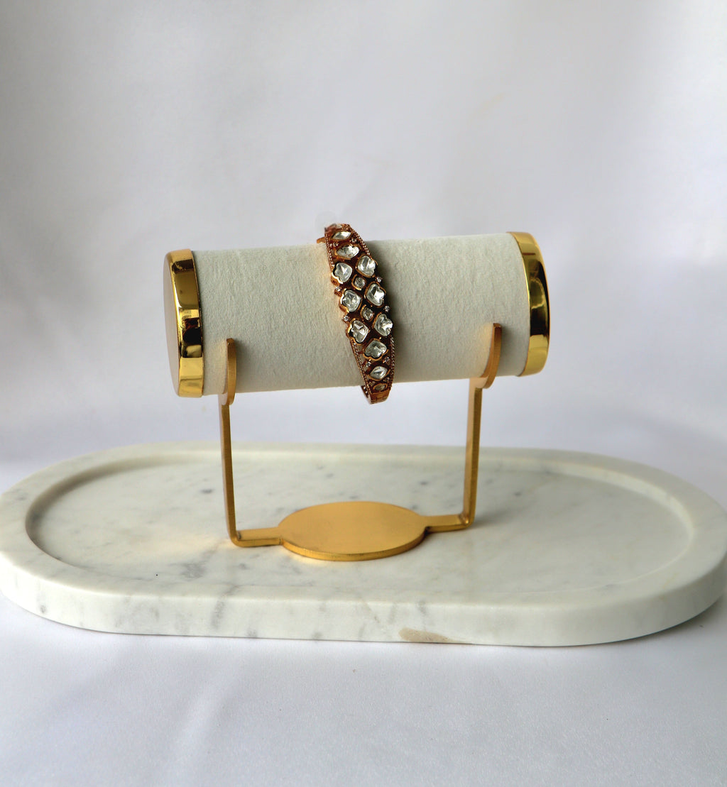 Heart Polki Kundan Openable Bracelet