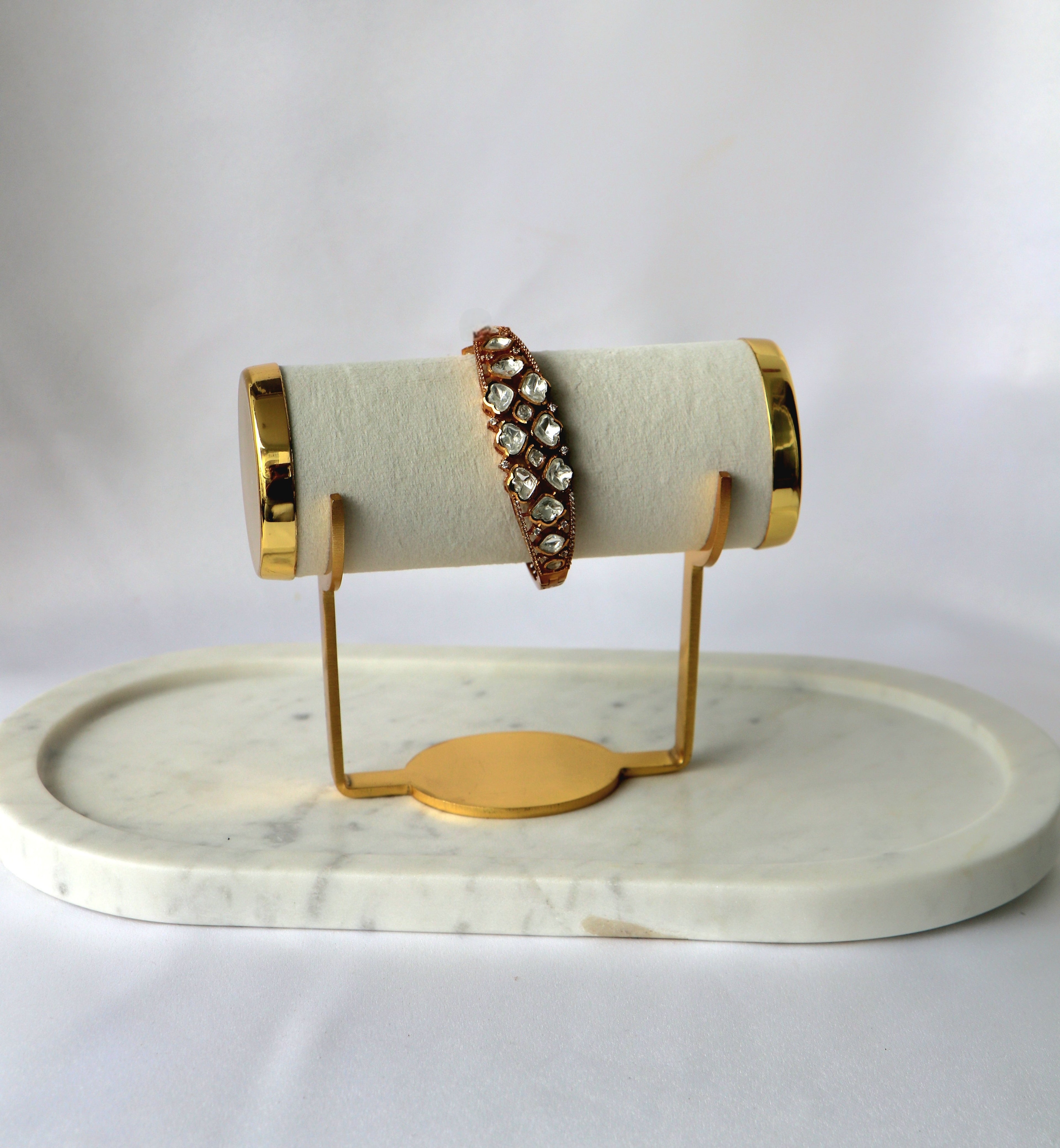 Heart Polki Kundan Openable Bracelet