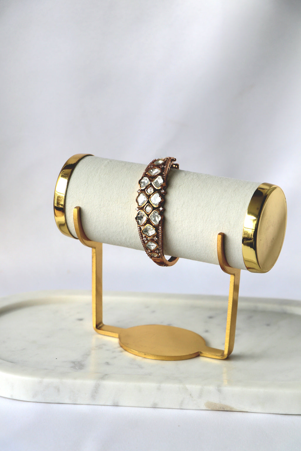 Heart Polki Kundan Openable Bracelet