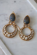 Celestial Kyanite Sapphire  Polki  Earrings