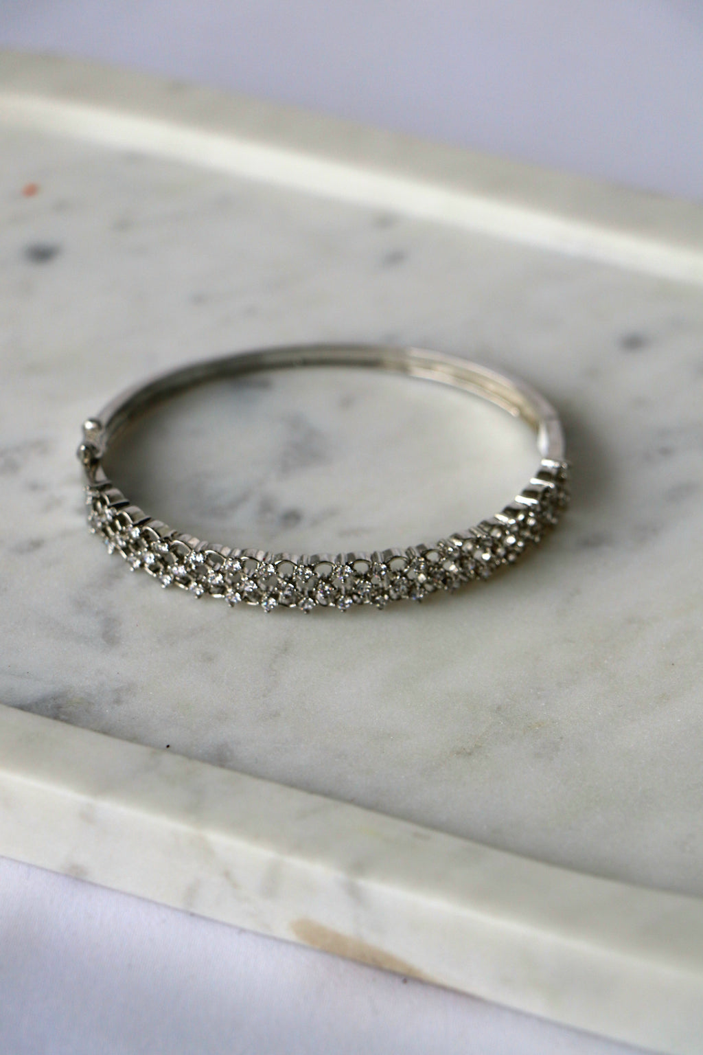 Celestial Silver CZ Lattice Openable Bracelet
