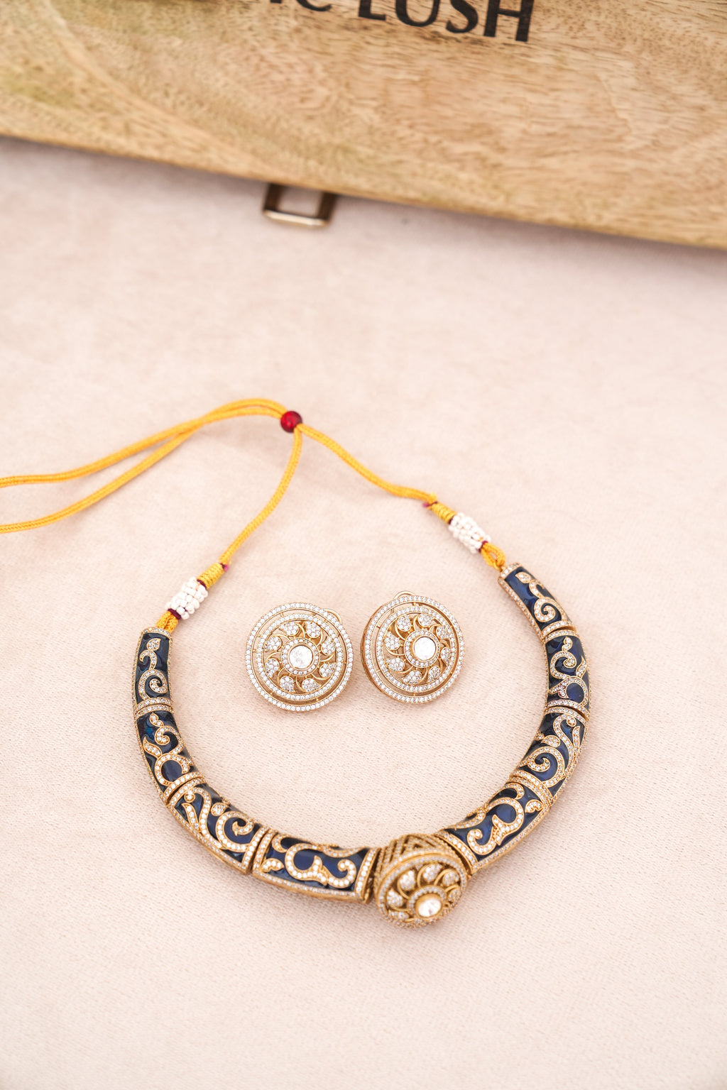 Celestial Lotus Choker  Earrings Set