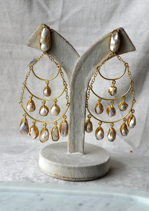 Celestial Pearl Cascade Earrings