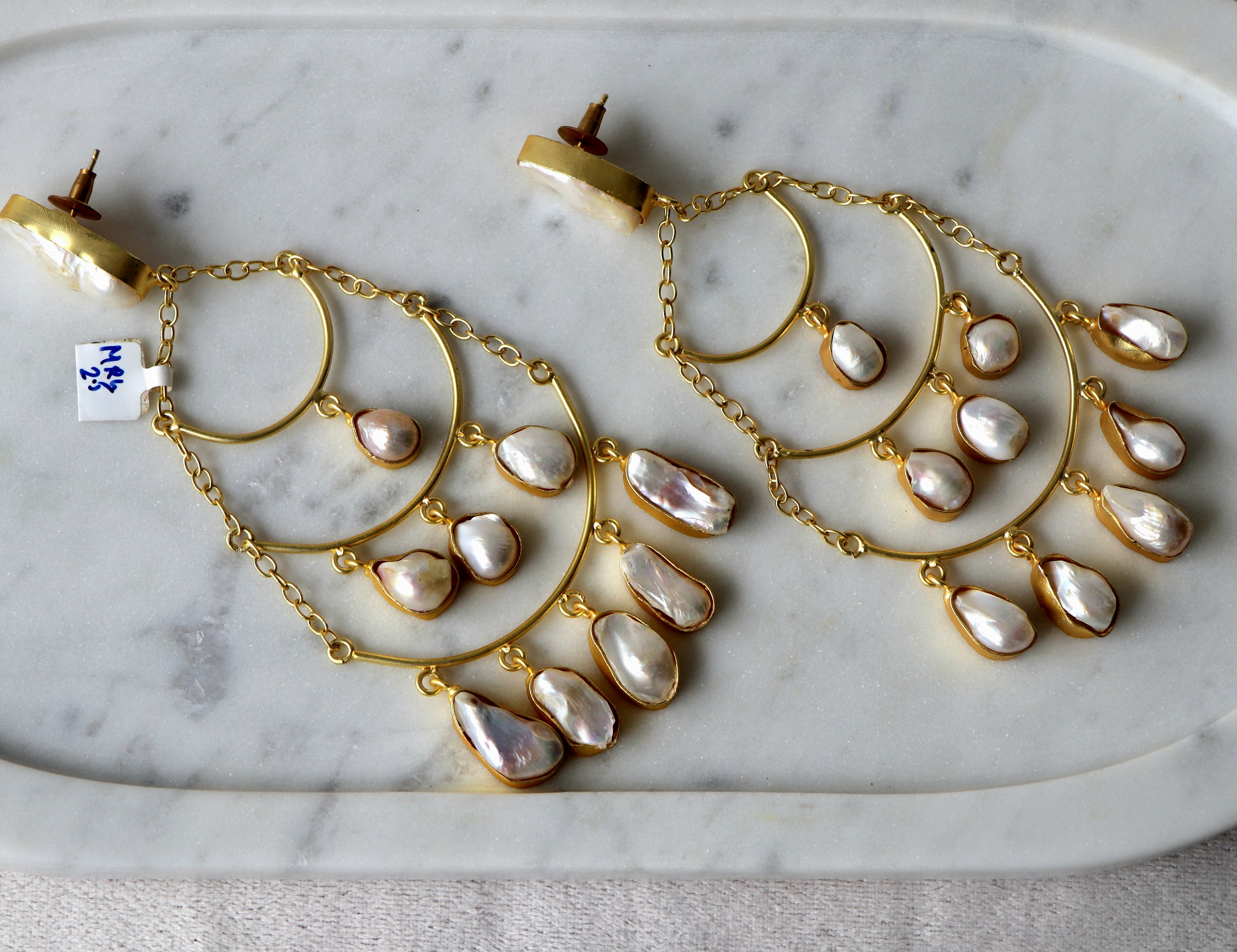 Celestial Pearl Cascade Earrings