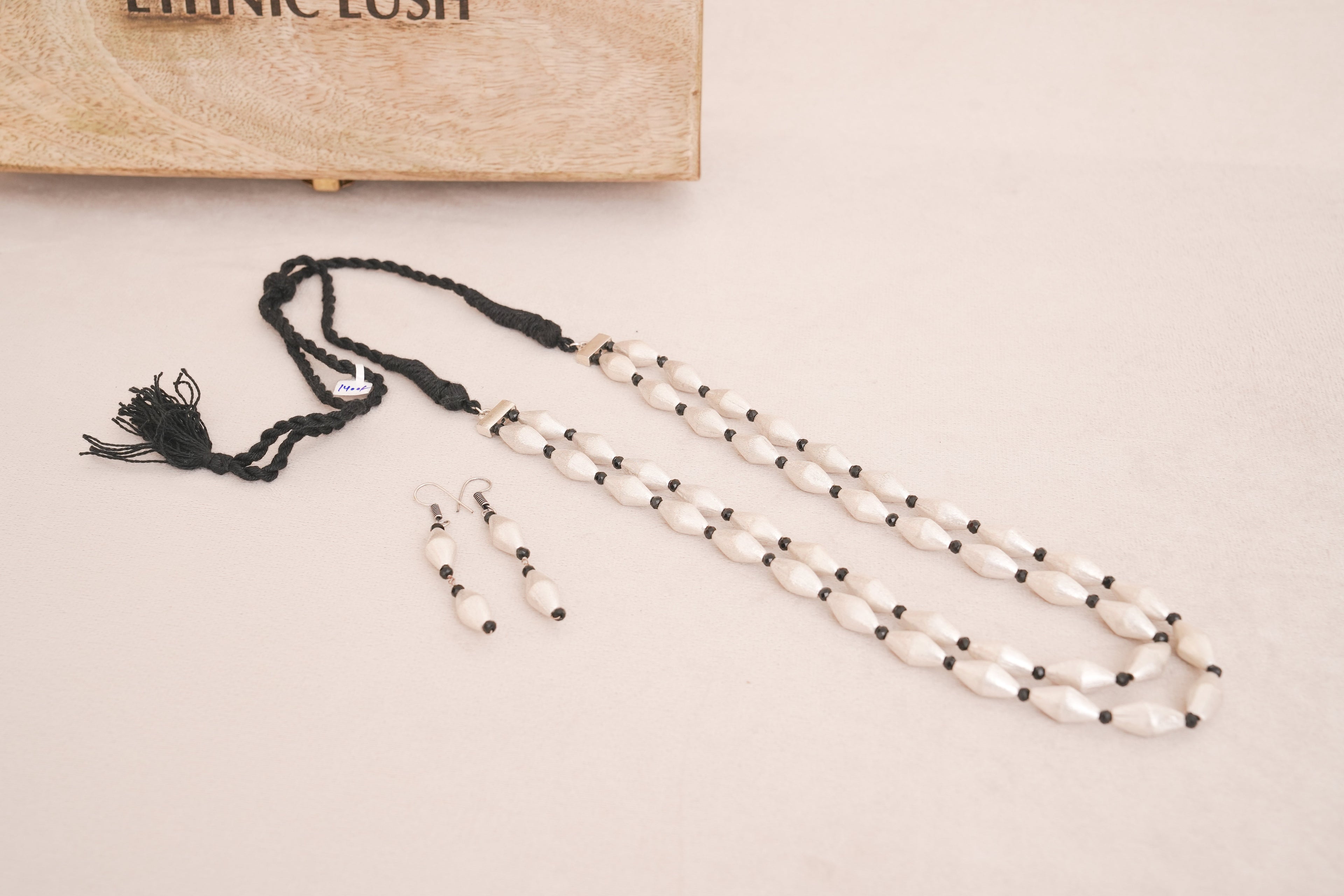 Dholki Bead Layered Necklace Set