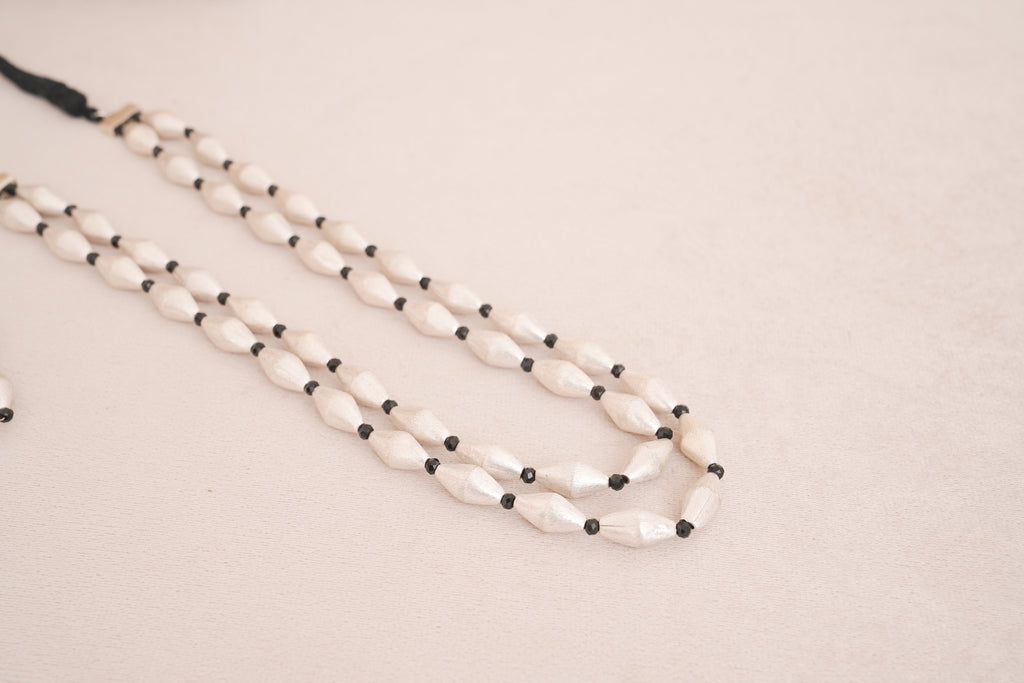Dholki Bead Layered Necklace Set