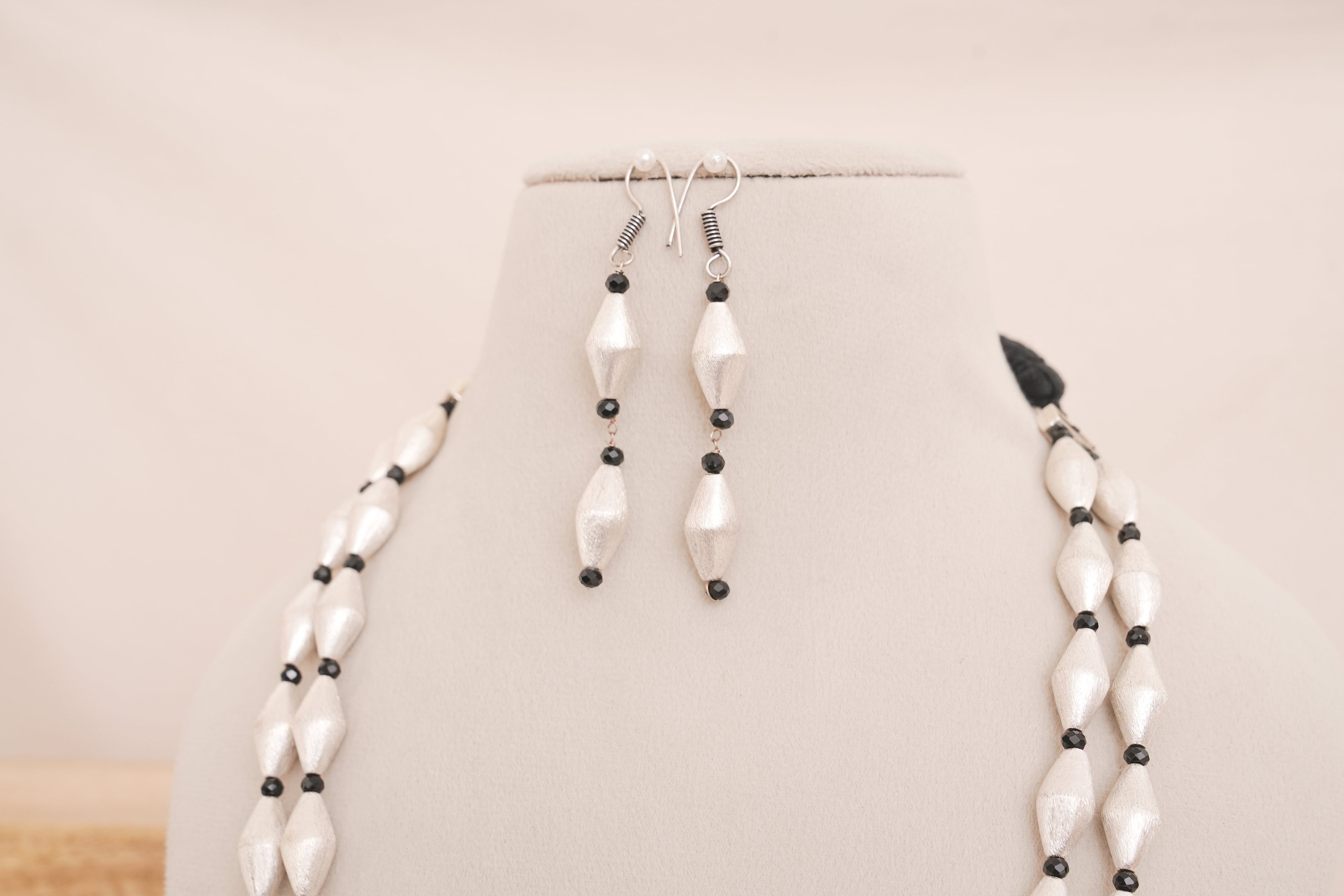 Dholki Bead Layered Necklace Set