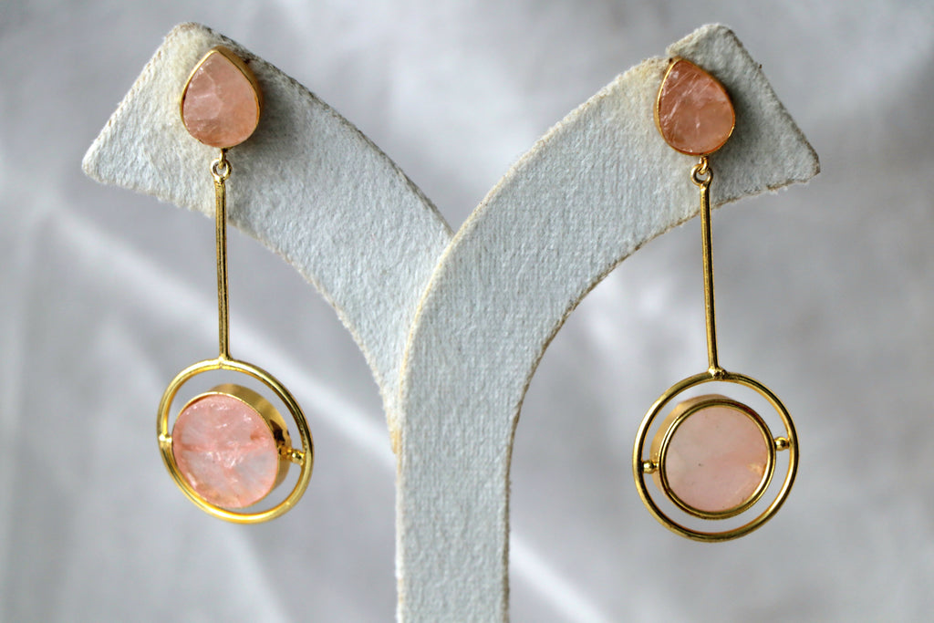 Celestial Rose Quartz Earrings