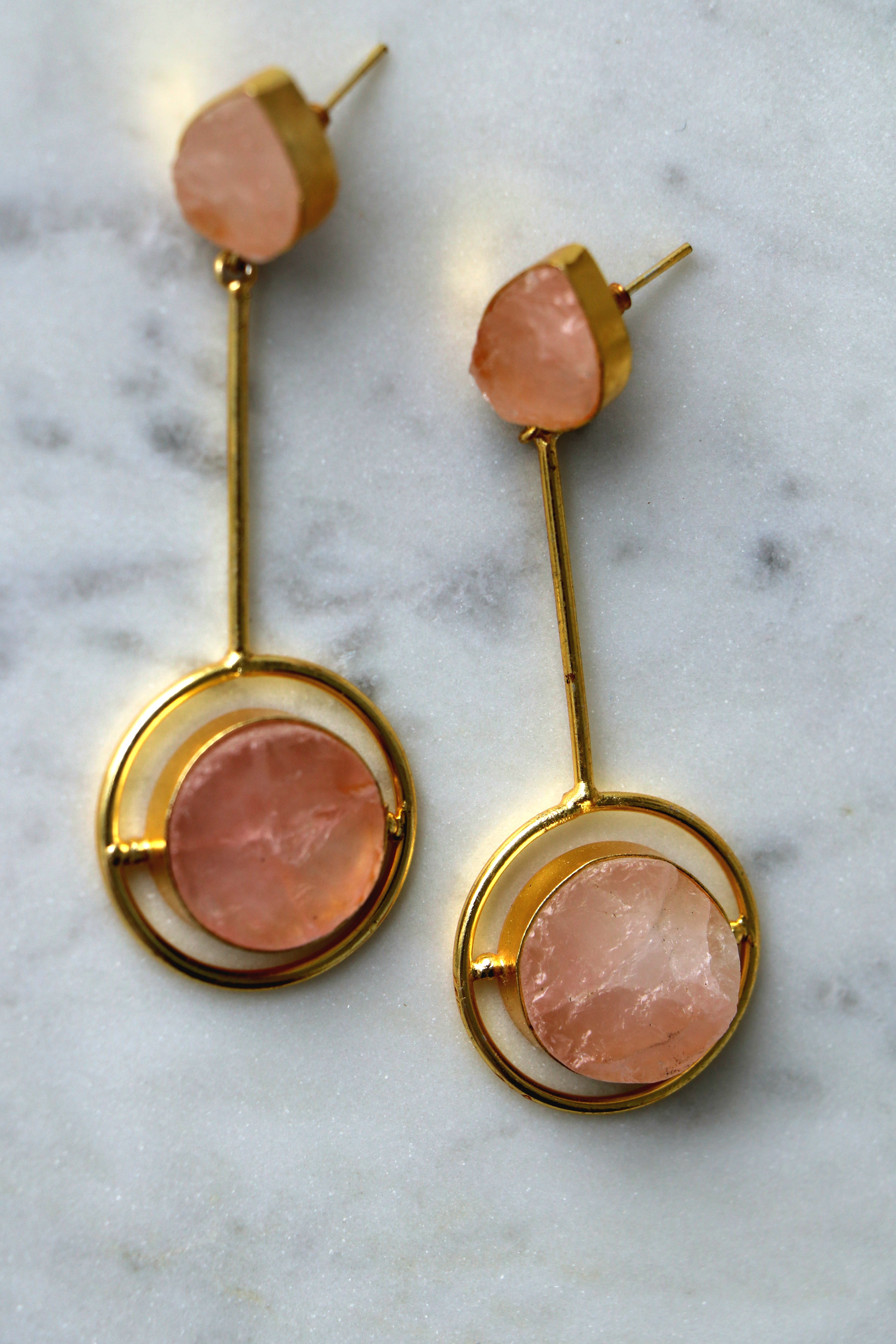 Celestial Rose Quartz Earrings