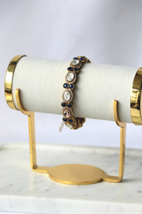 Celestial Blue Kundan Halo Heritage Bangle