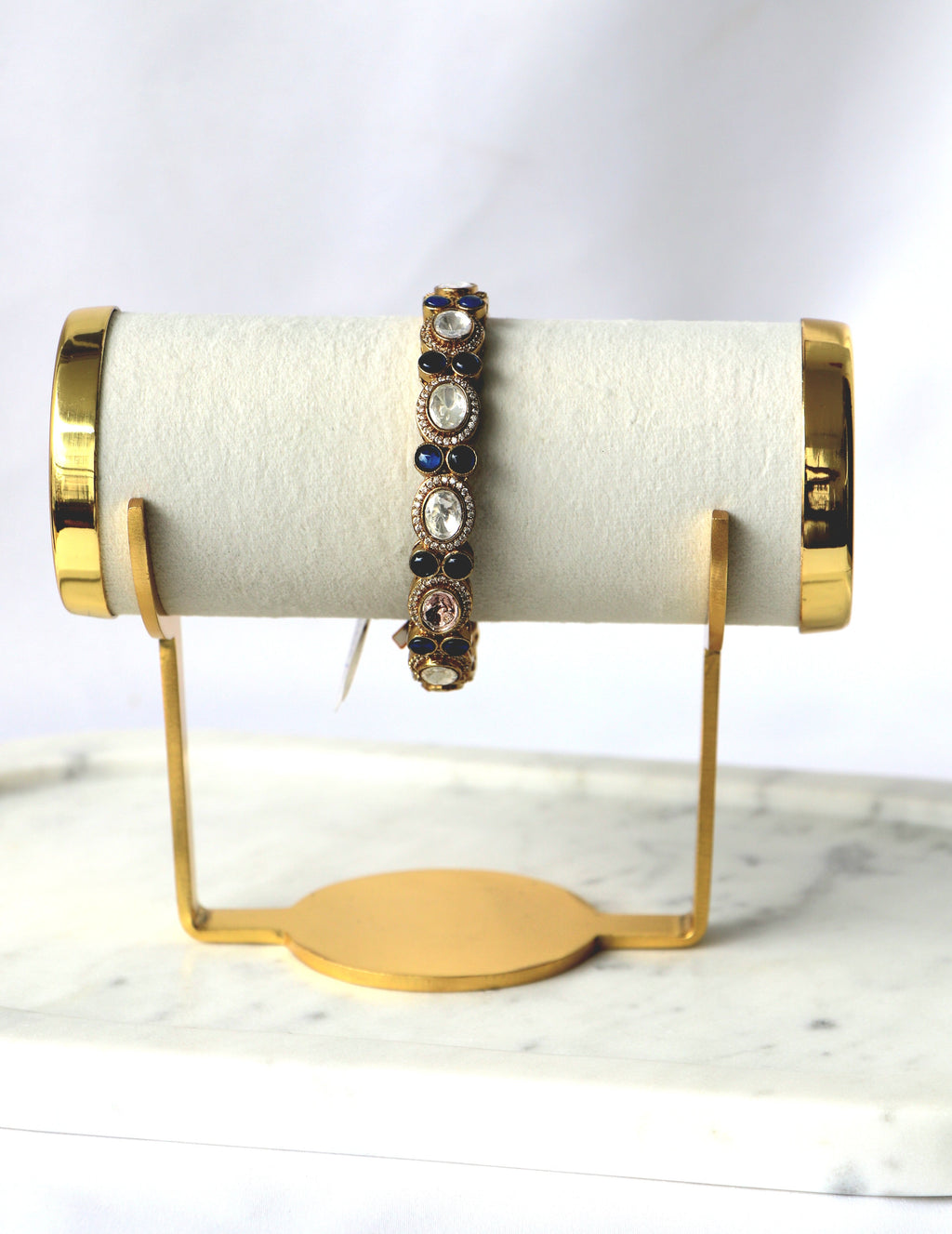 Celestial Blue Kundan Halo Heritage Bangle