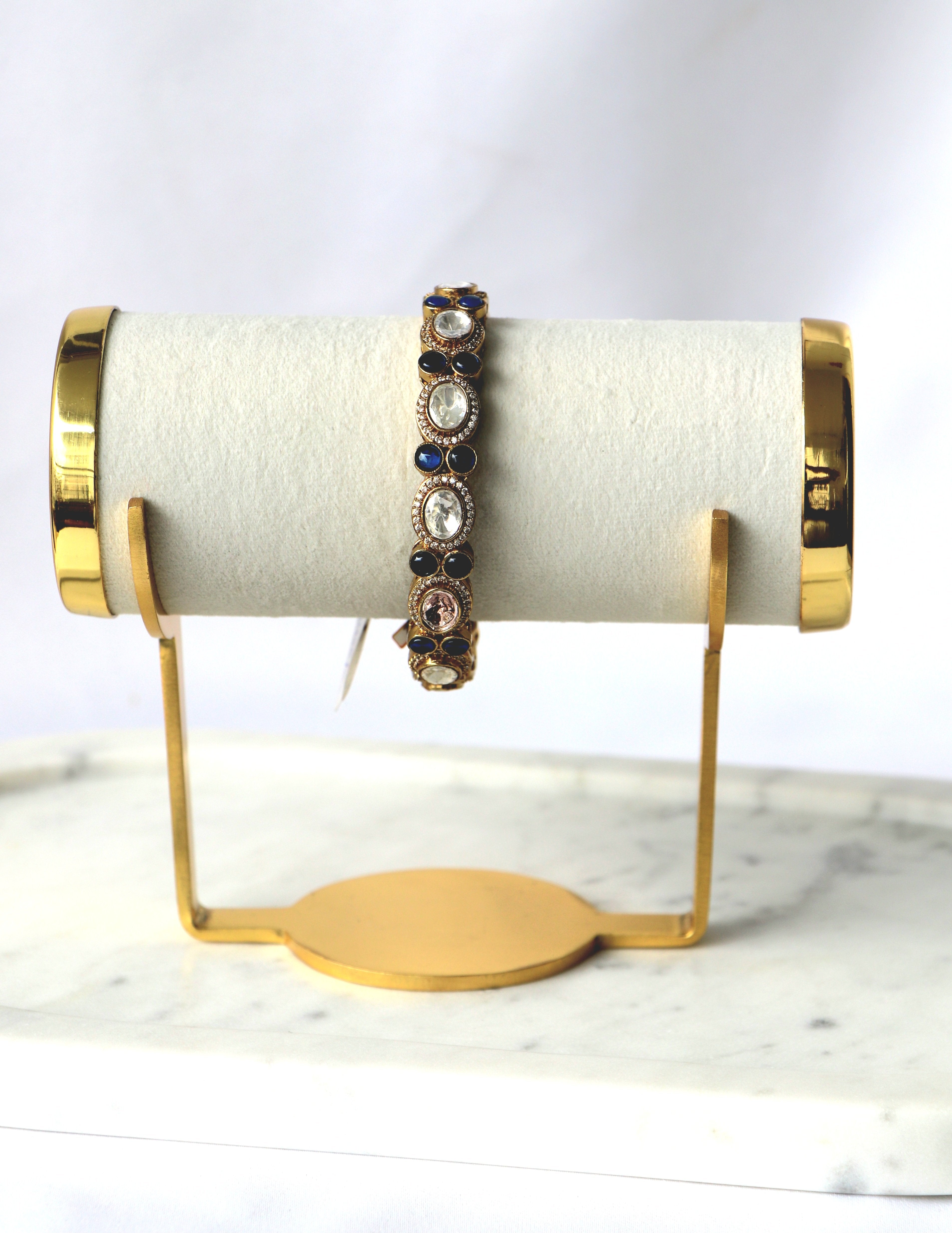 Celestial Blue Kundan Halo Heritage Bangle