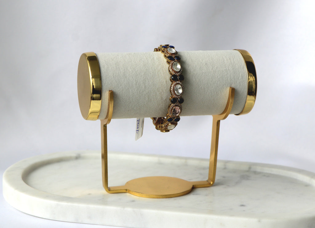 Celestial Blue Kundan Halo Heritage Bangle
