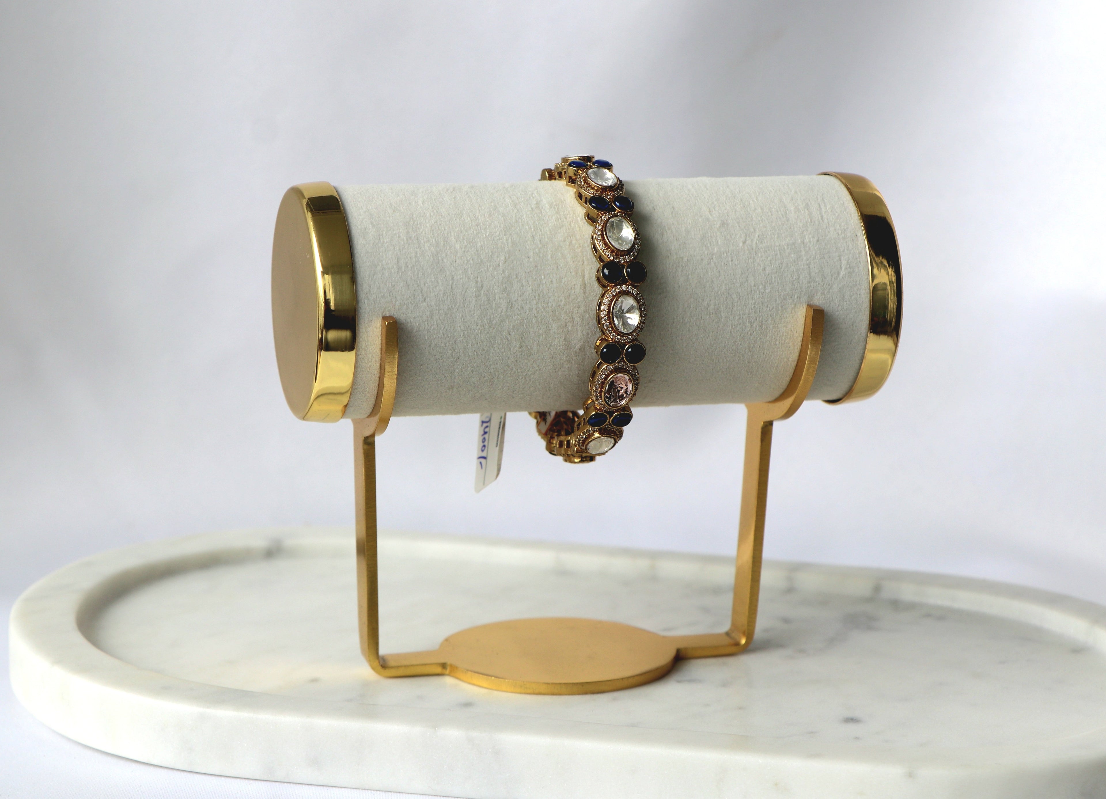 Celestial Blue Kundan Halo Heritage Bangle