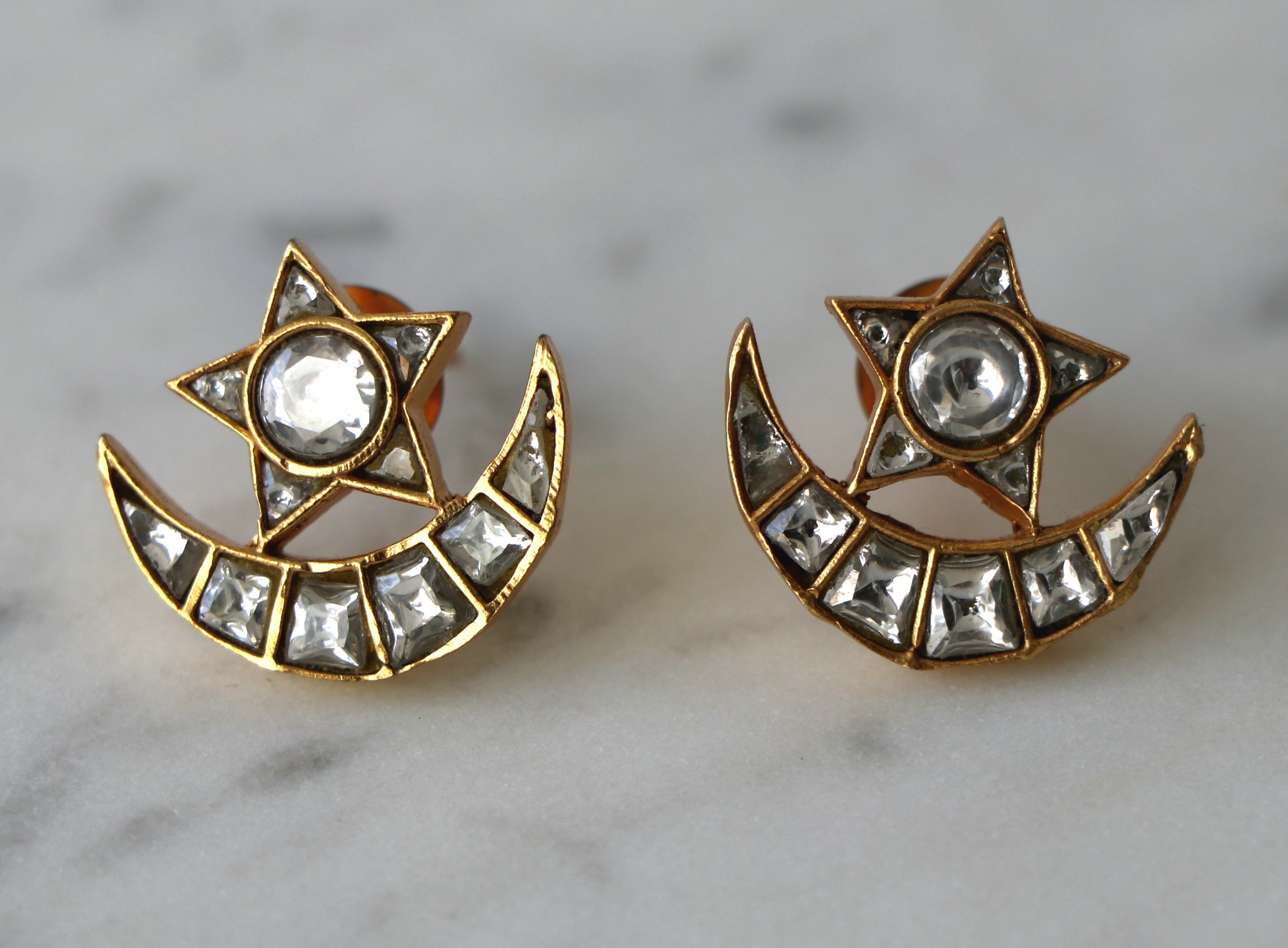Celestial Star Moon Stud Earrings