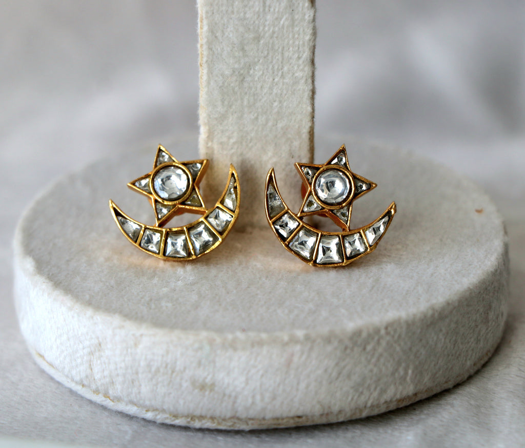 Celestial Star Moon Stud Earrings