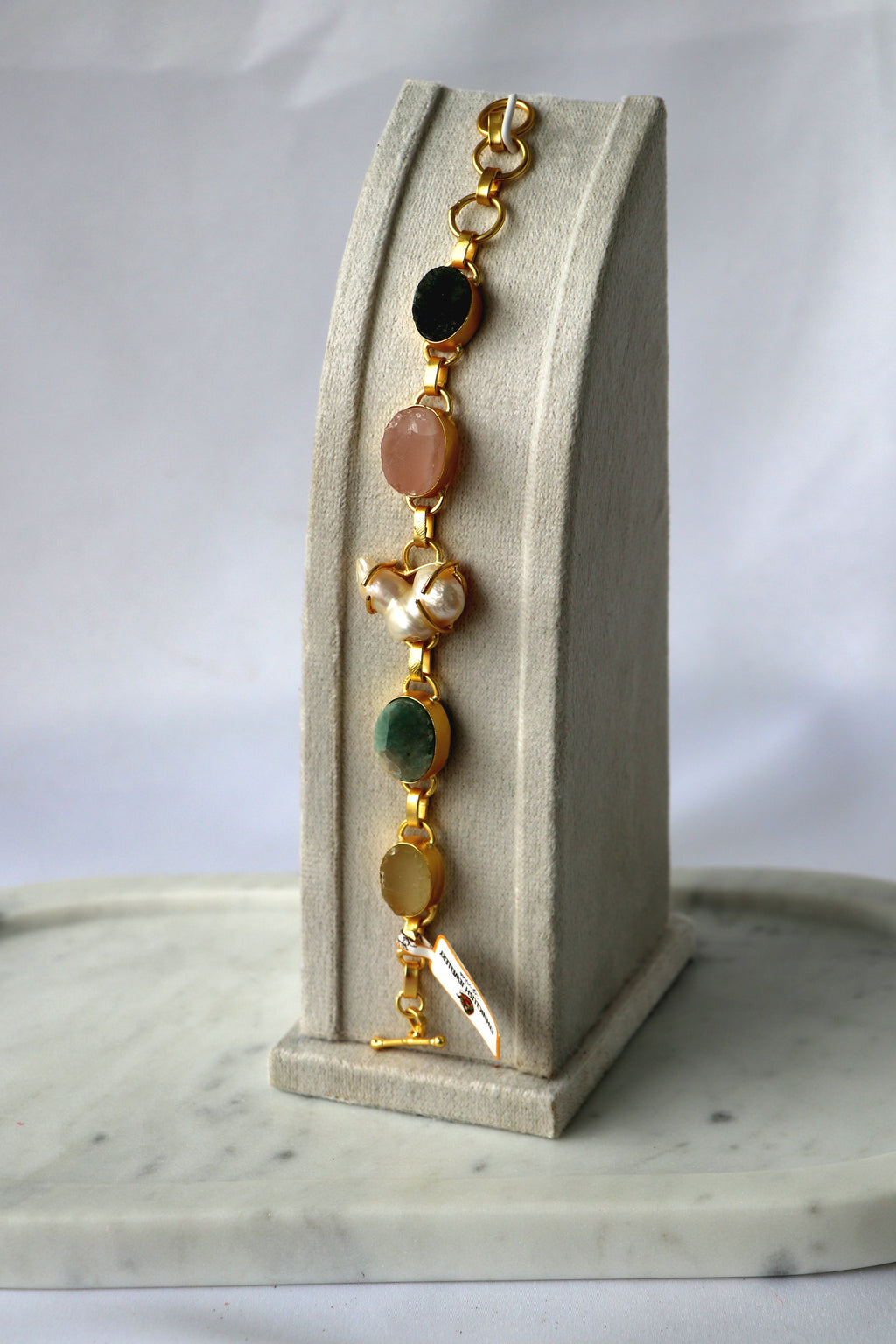 Gemstone Pearl Cascade Necklace