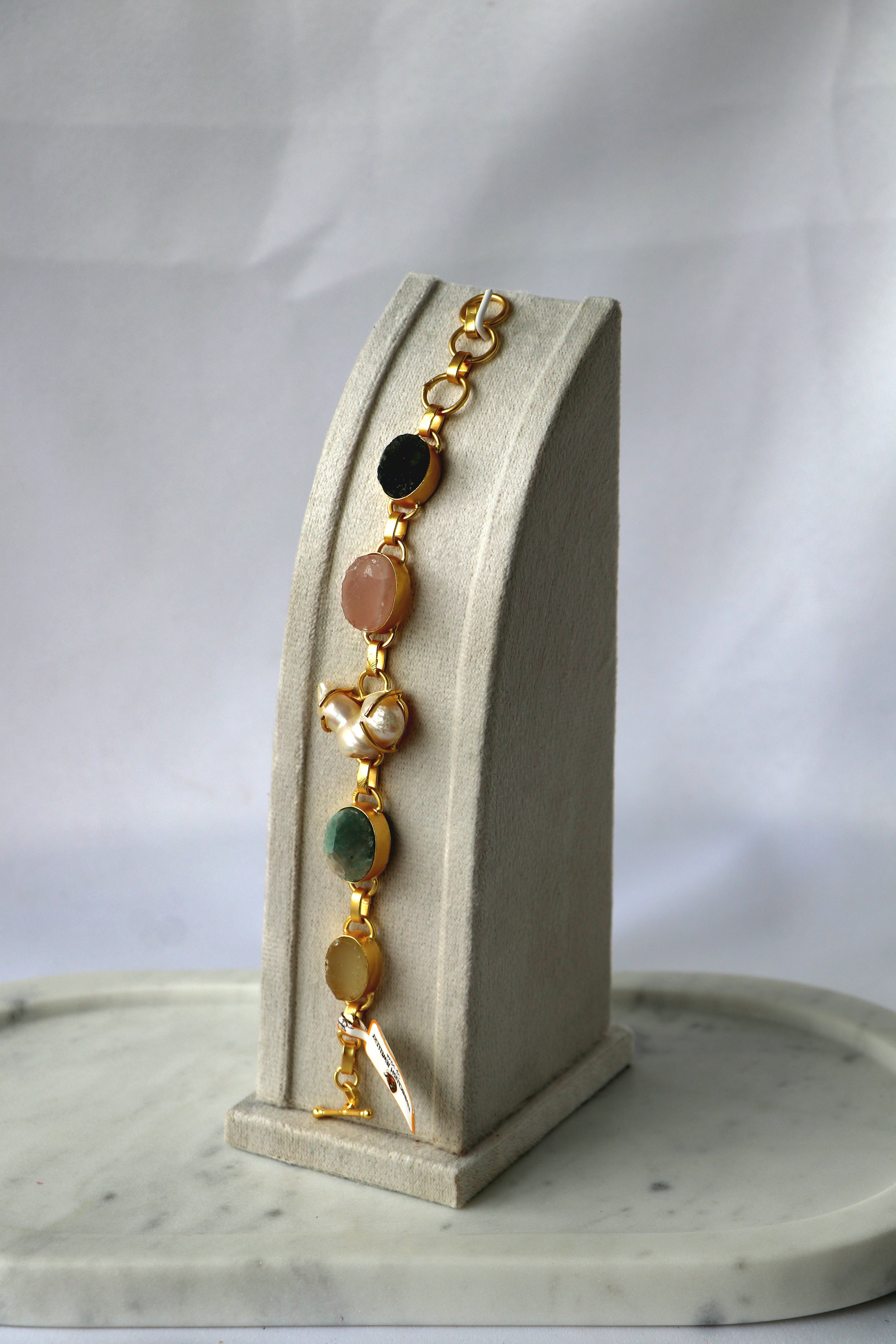 Gemstone Pearl Cascade Necklace
