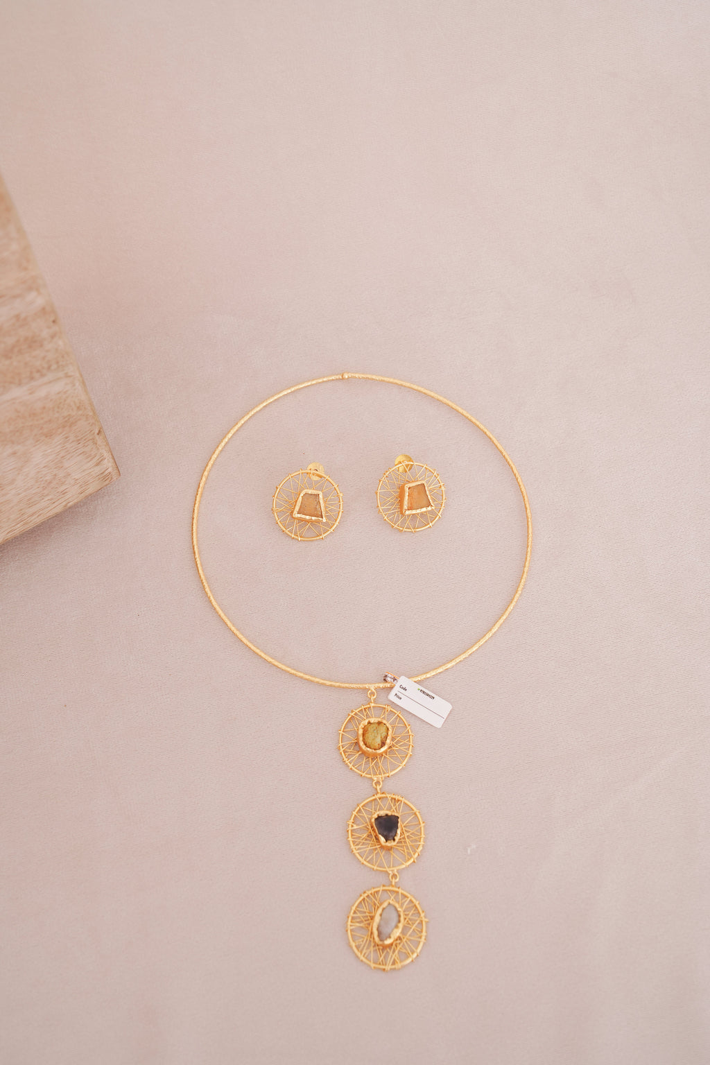 Celestial Web Multicolour Wire Brass Hasli Set