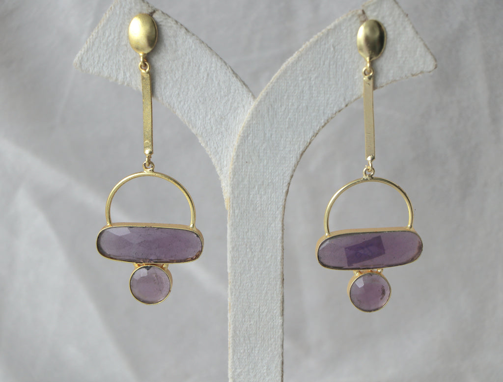 Celestial Violet Hoop Earrings