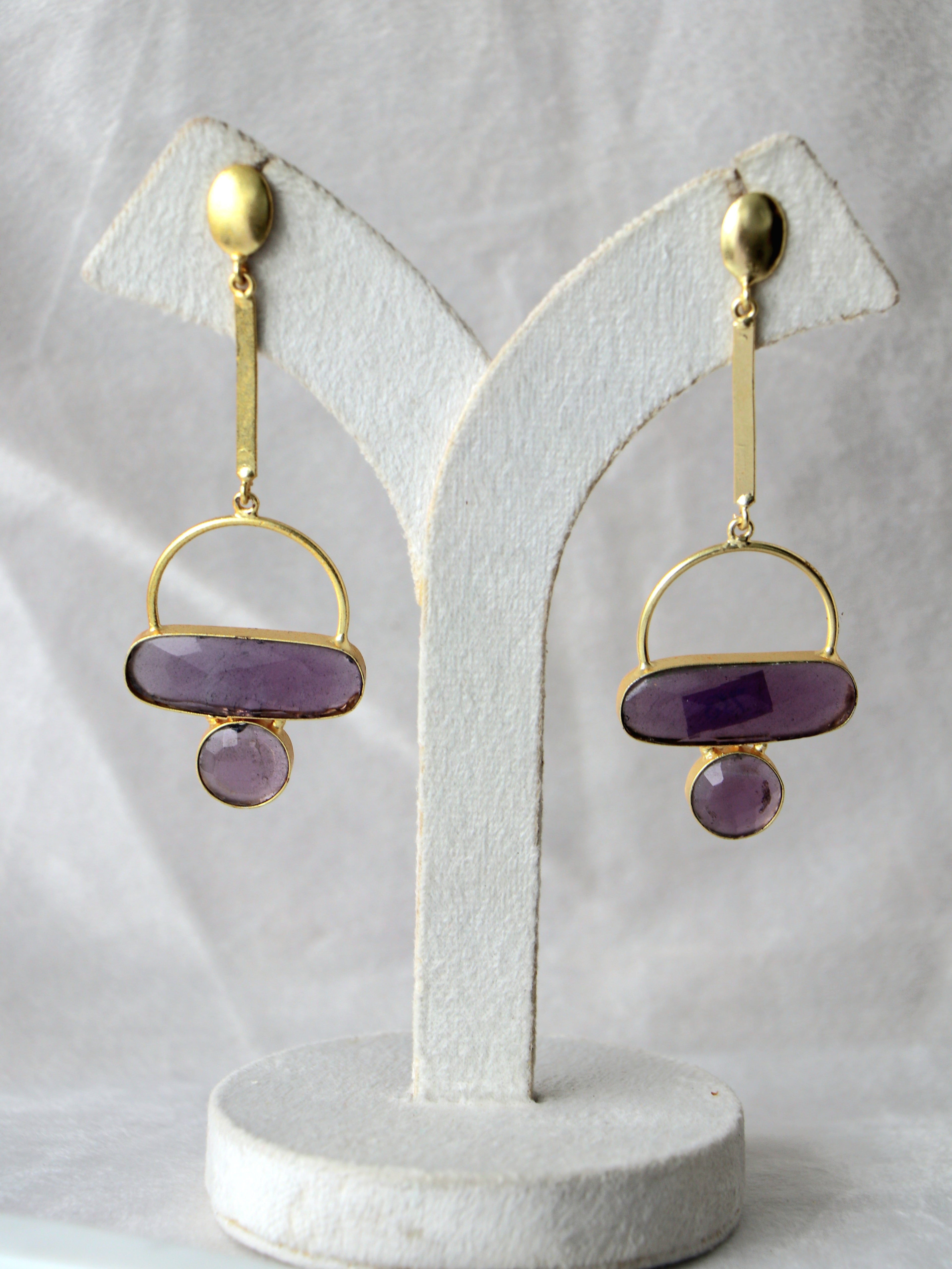 Celestial Violet Hoop Earrings