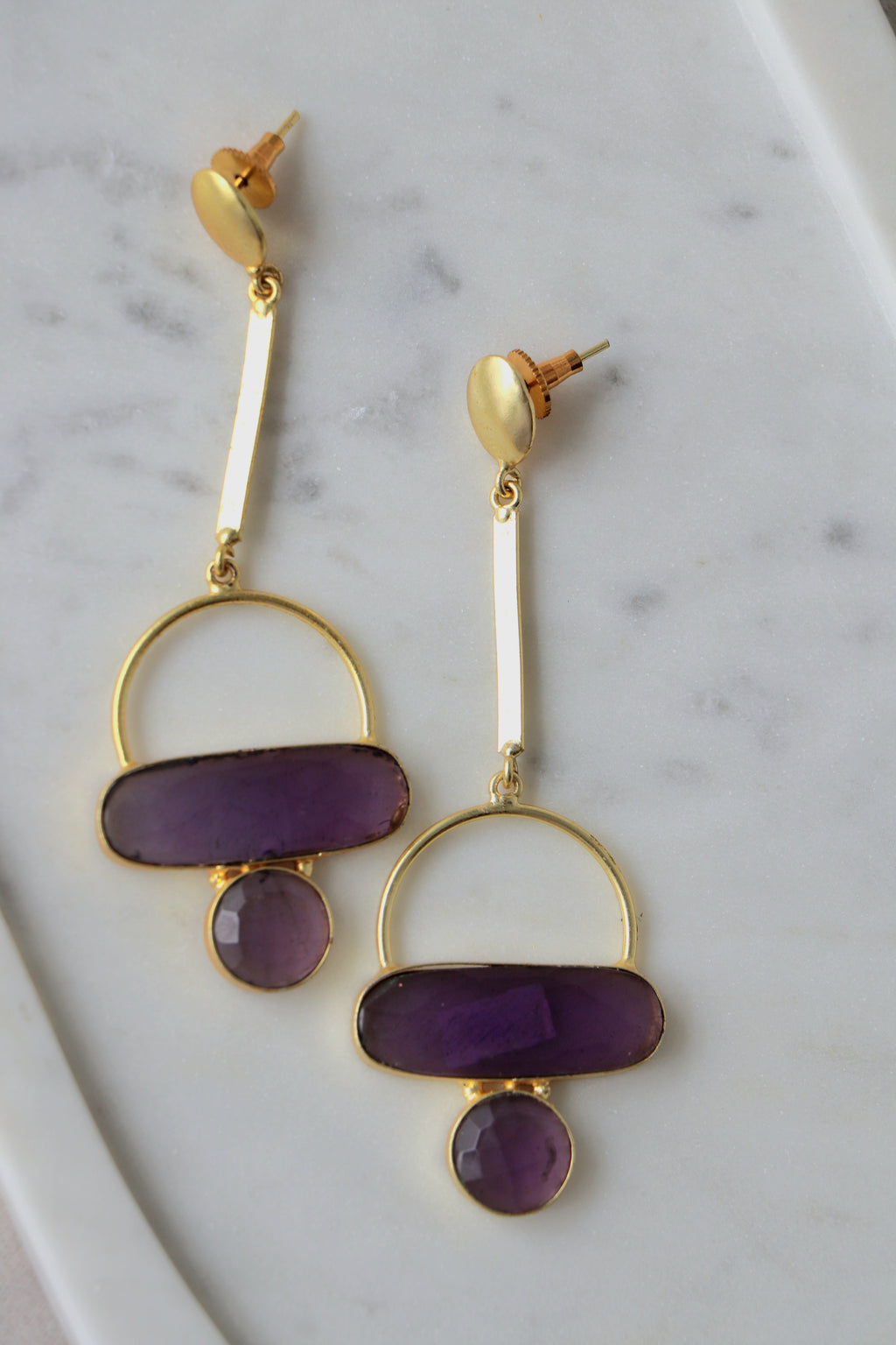 Celestial Violet Hoop Earrings