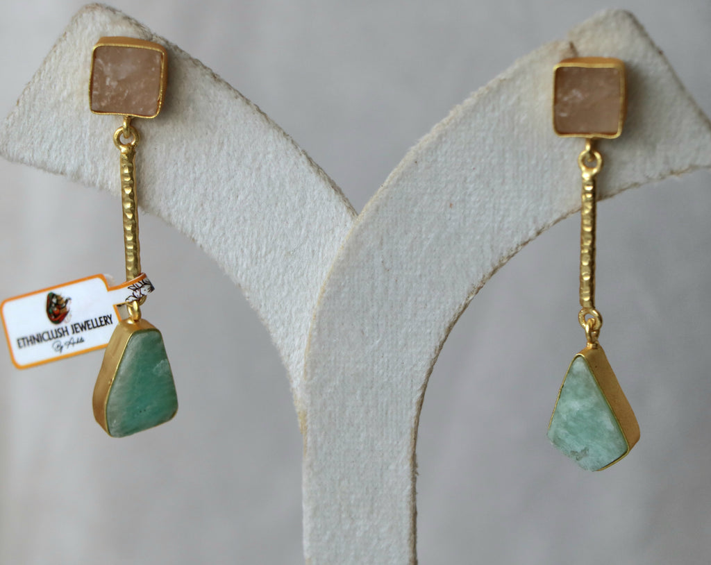 Rose Quartz & Amazonite Harmony Earrings