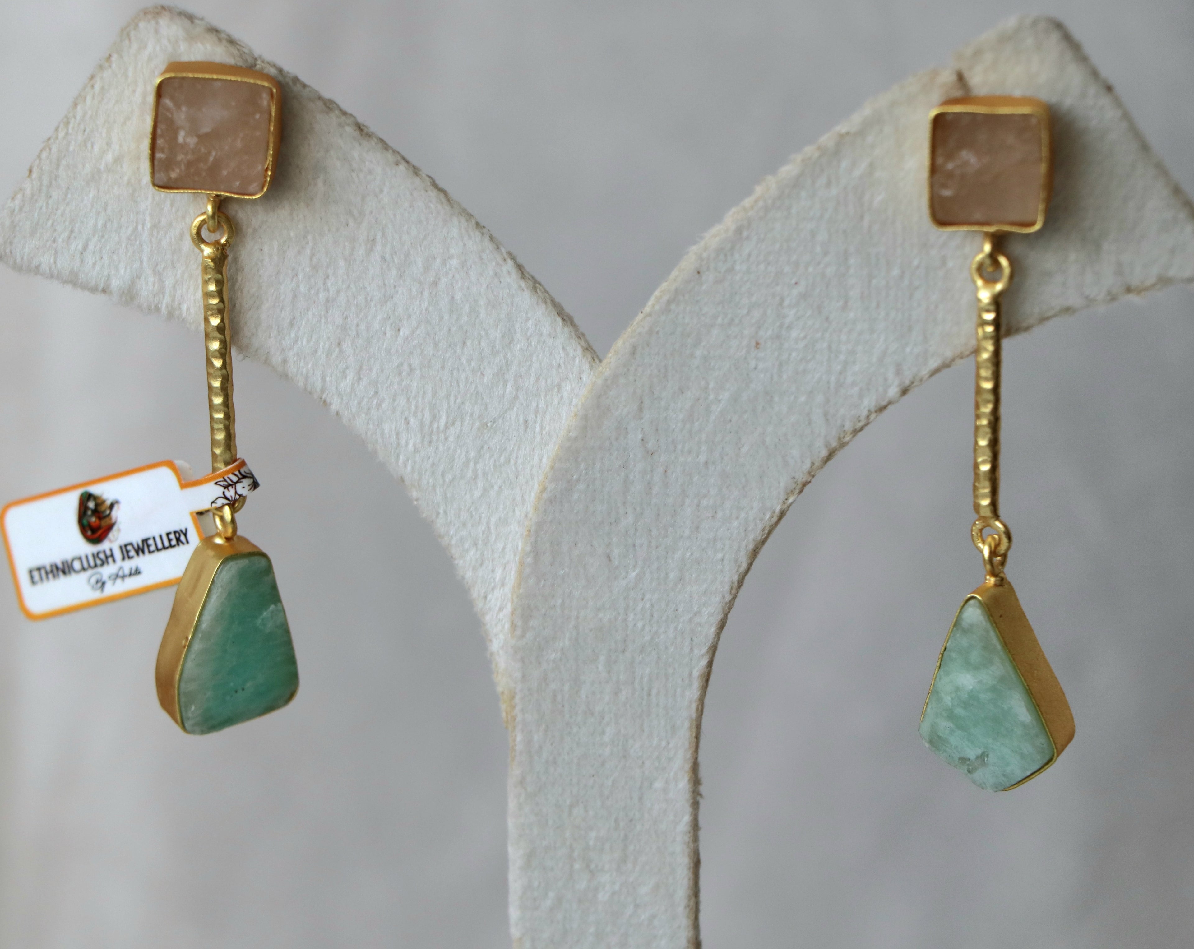 Rose Quartz & Amazonite Harmony Earrings
