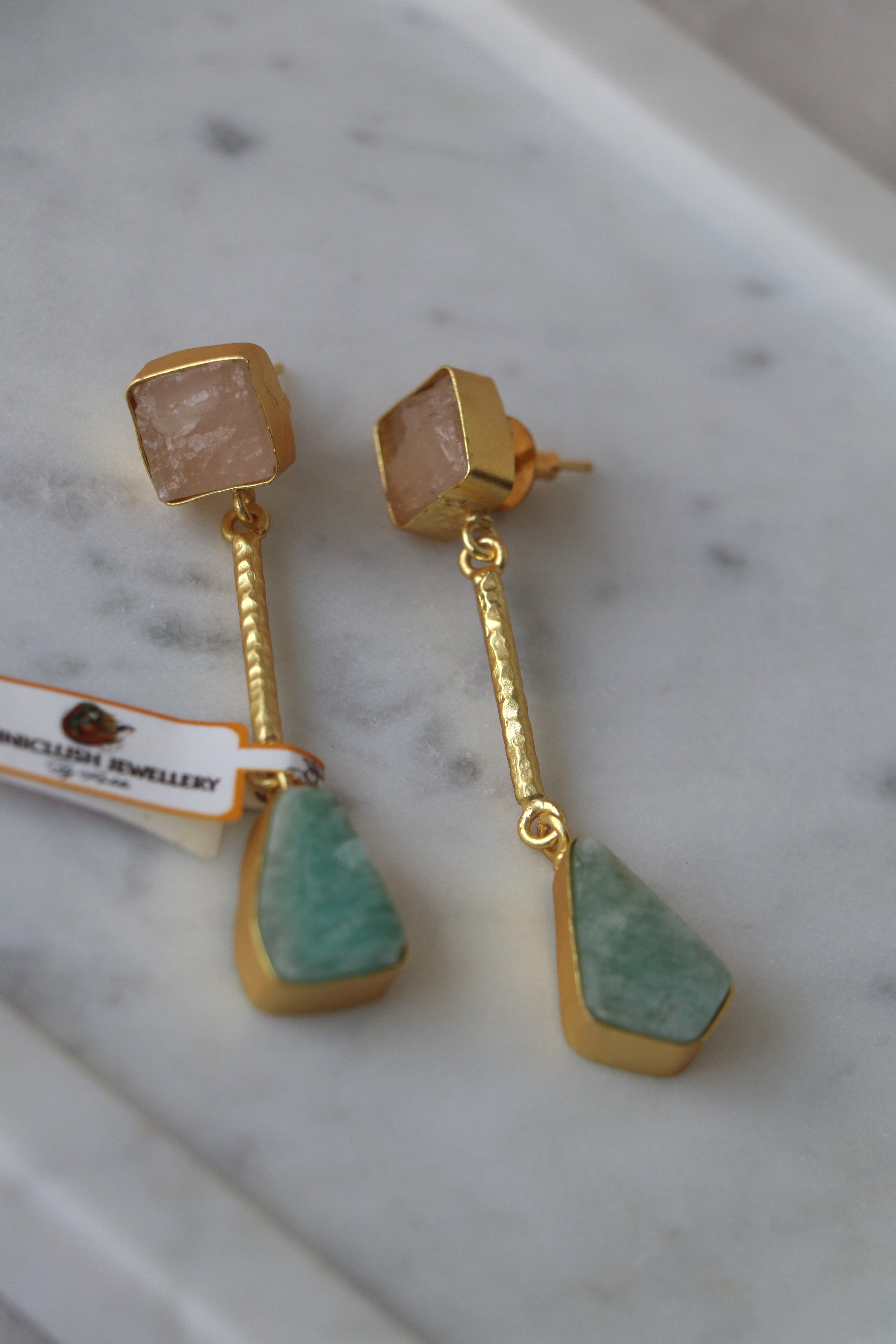 Rose Quartz & Amazonite Harmony Earrings