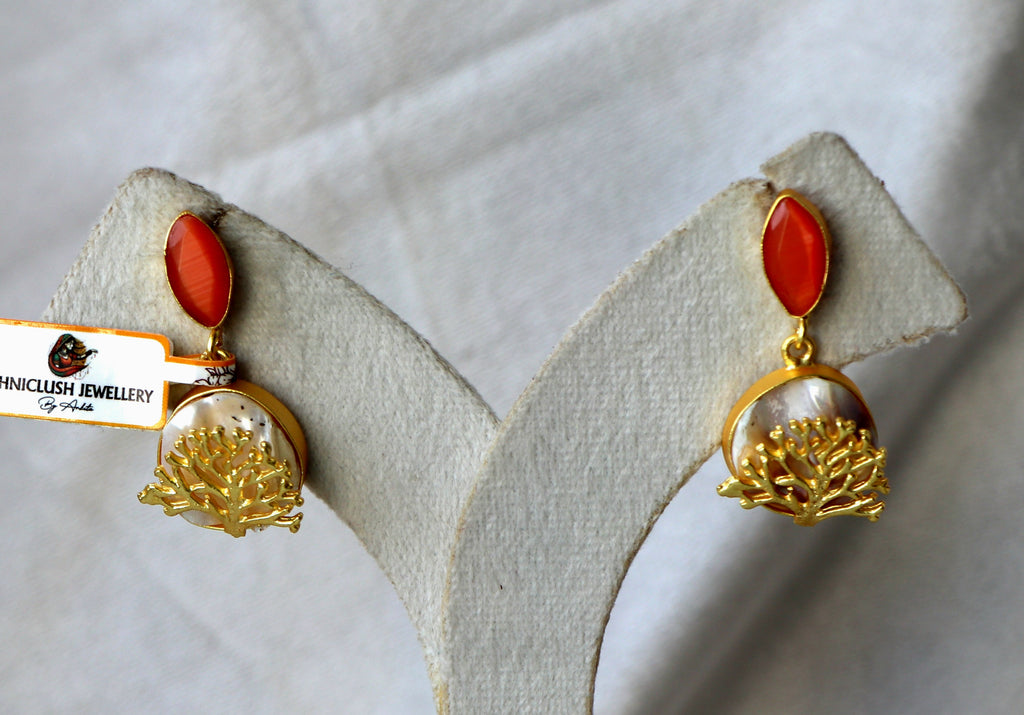 Coral Radiance Statement Earrings
