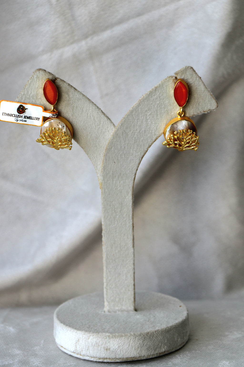 Coral Radiance Statement Earrings