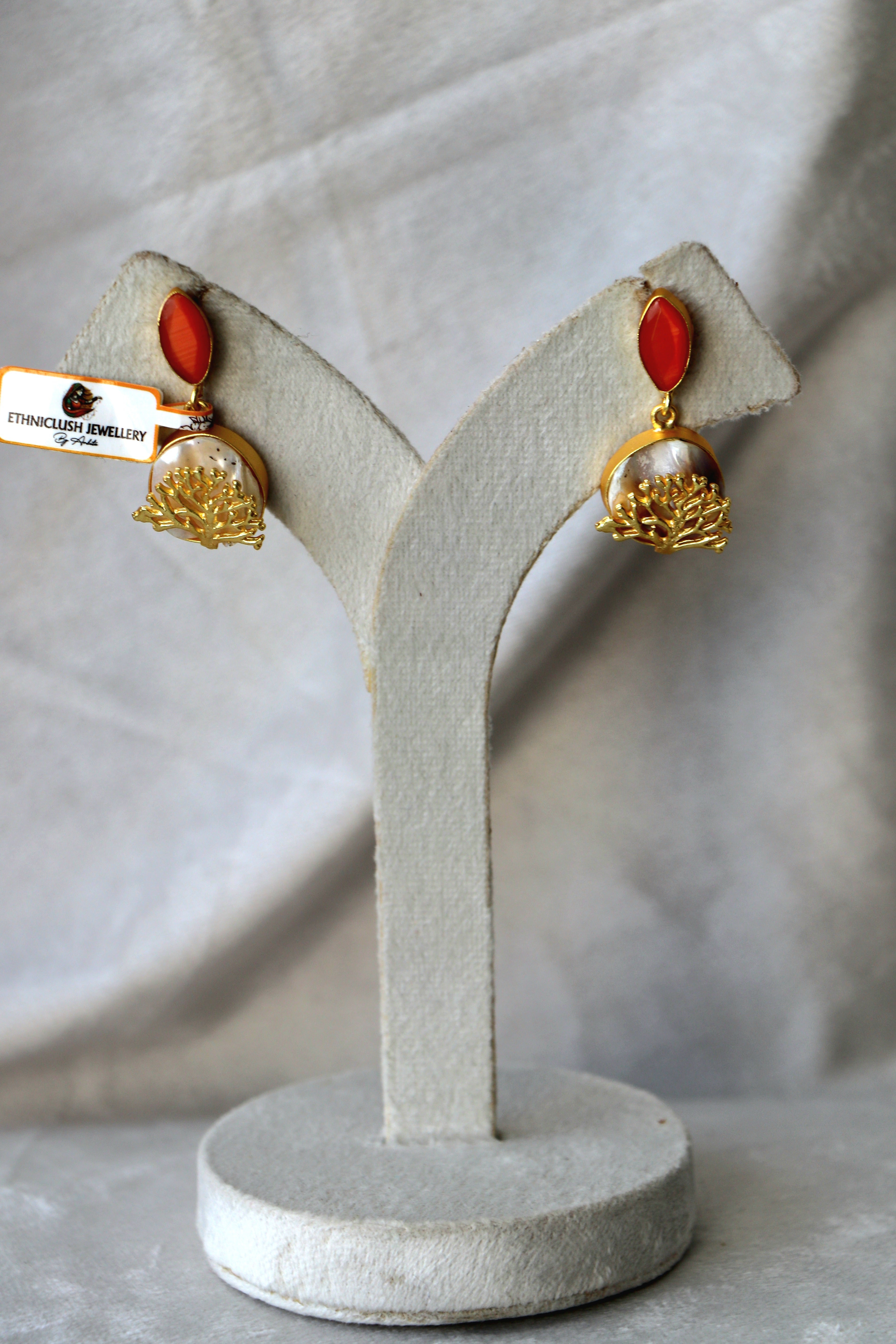 Coral Radiance Statement Earrings