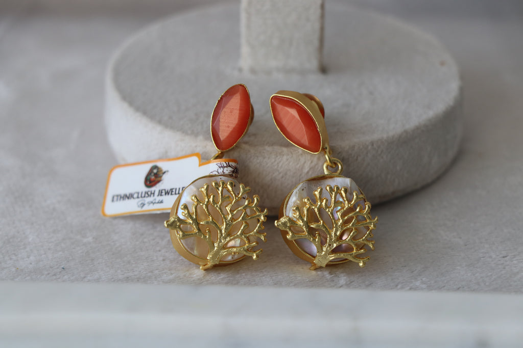 Coral Radiance Statement Earrings