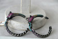 Crimson Azure Cat Hoop Earrings