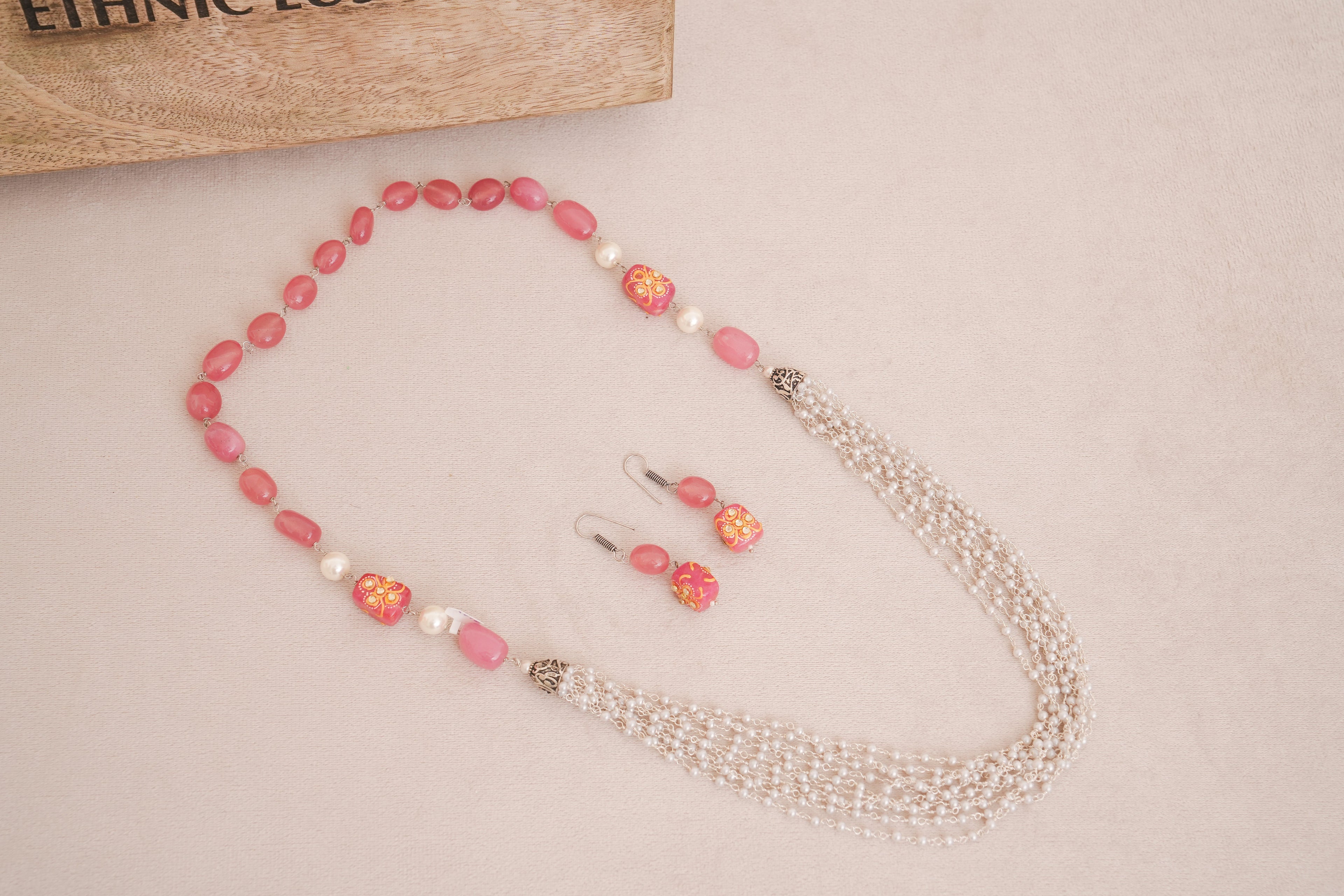 Beads Pearl Multi Strand Necklace Set