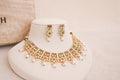 Pink & Green Kundan Floral Choker Earring Set
