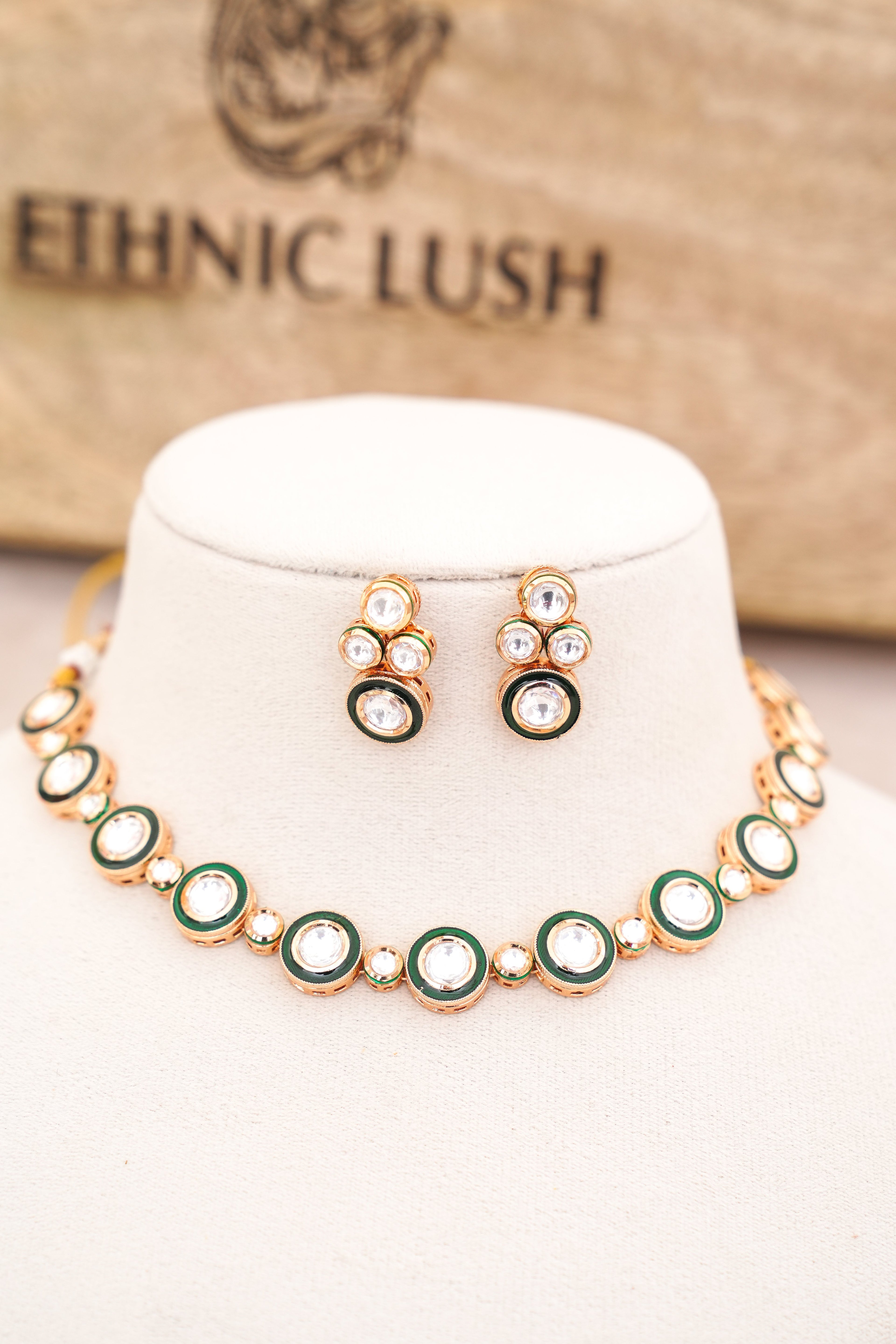 Crimson Bloom Kundan Necklace Set