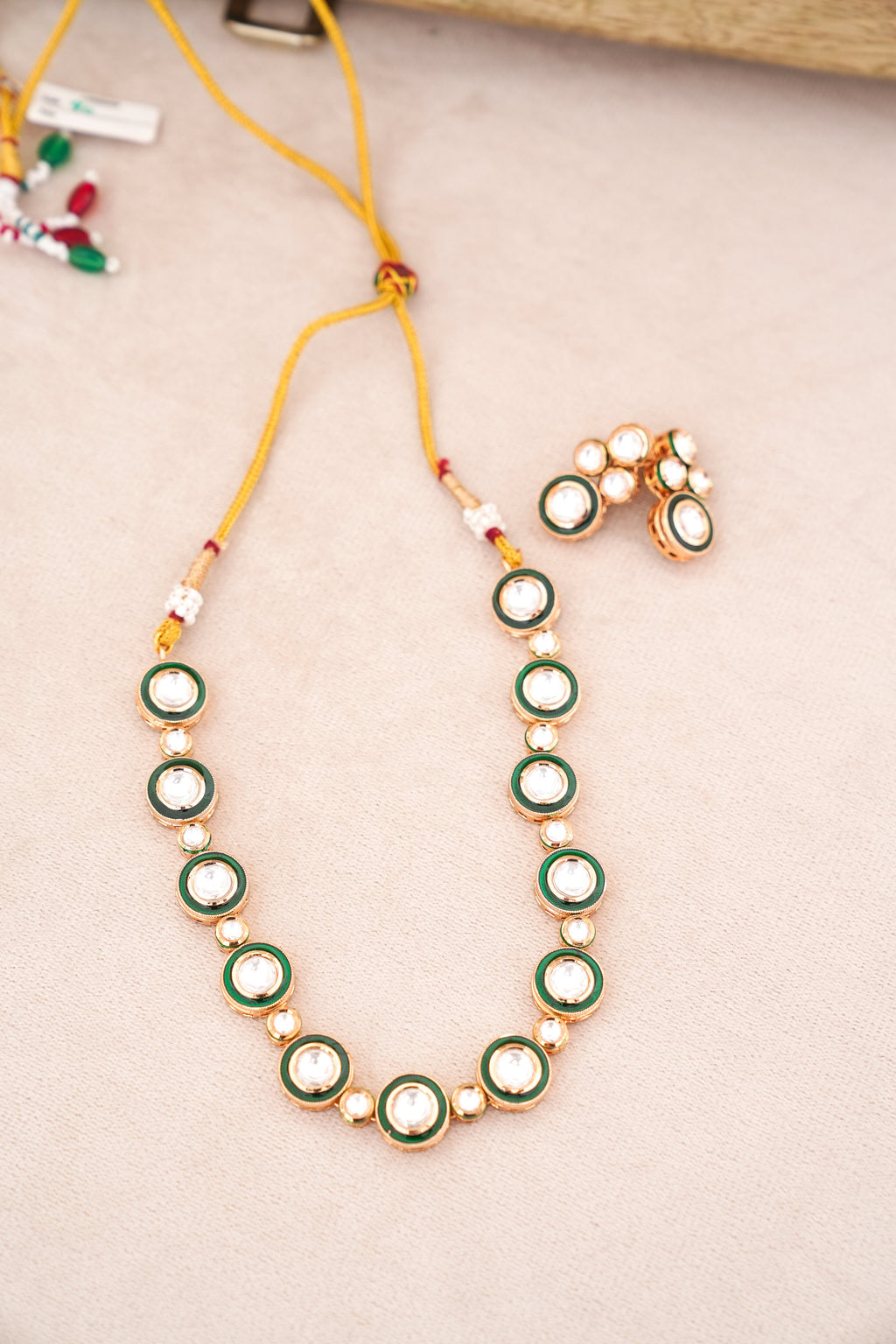 Crimson Bloom Kundan Necklace Set